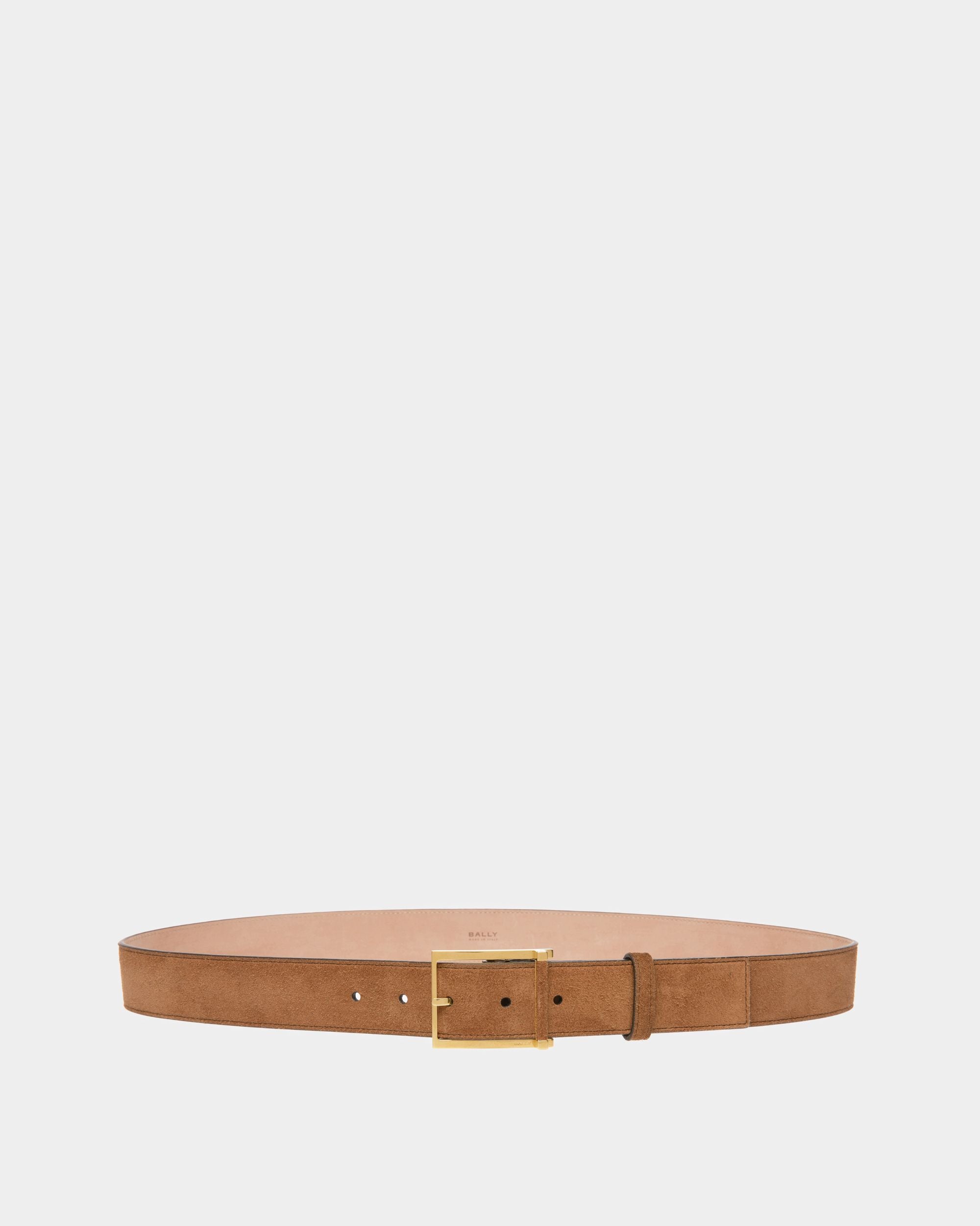 Angle 35 | Men's Fixed Belt | Brown Leather | Bally | Still Life Front