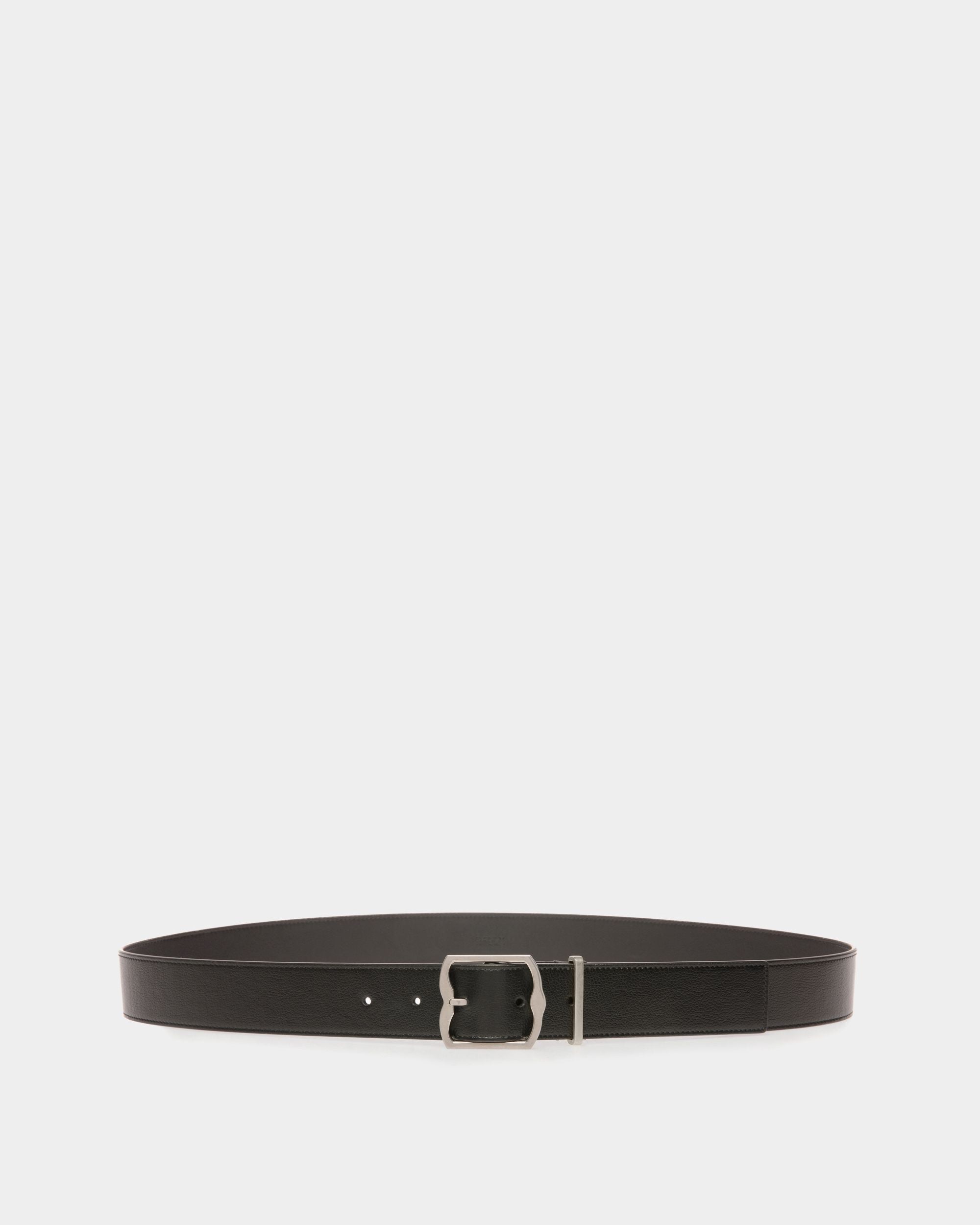 Emblem | Men's Belt | Black Leather | Bally | Still Life Front