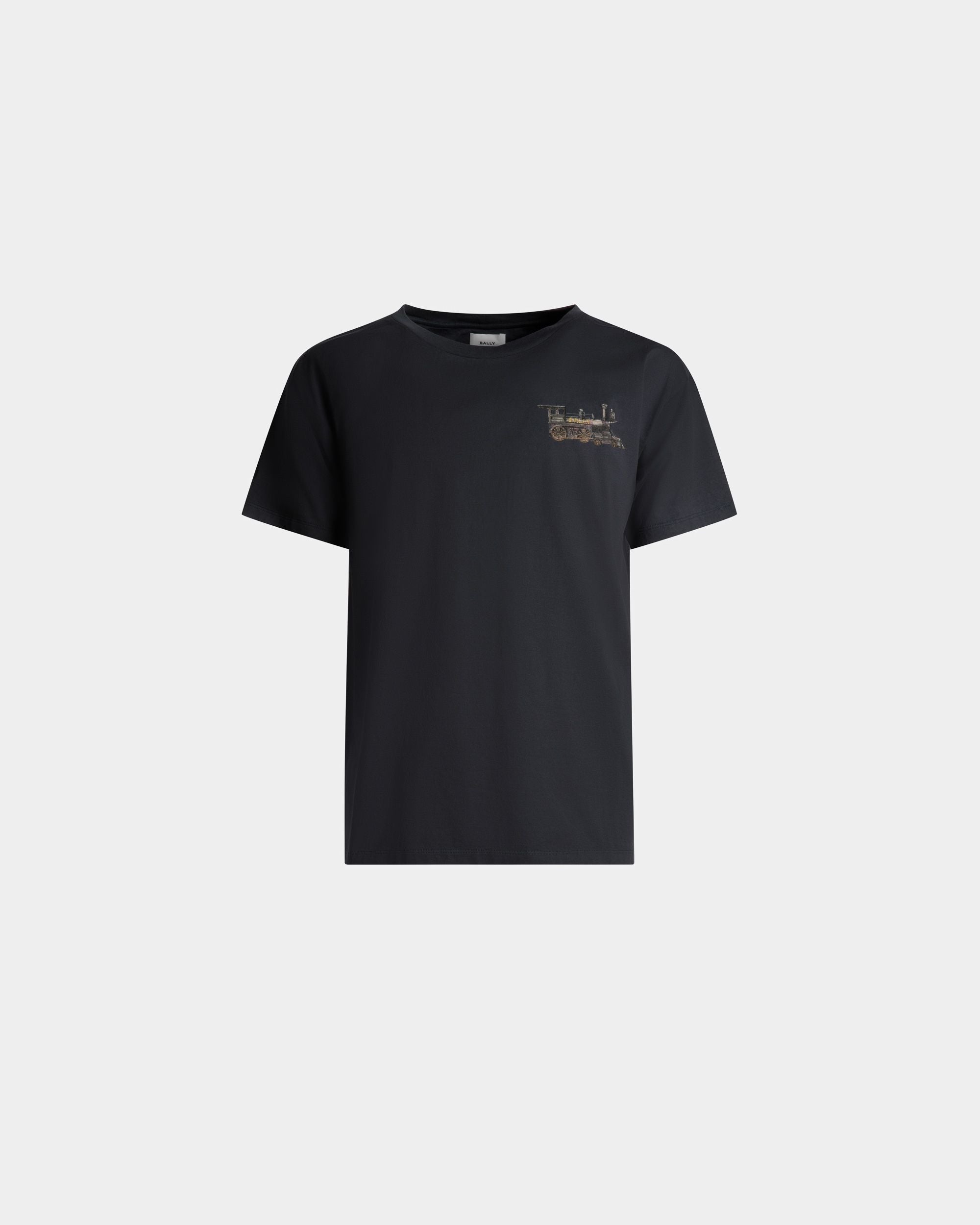 Train Motif T-Shirt | Men's T-Shirt | Stone Cotton | Bally | Still Life Front