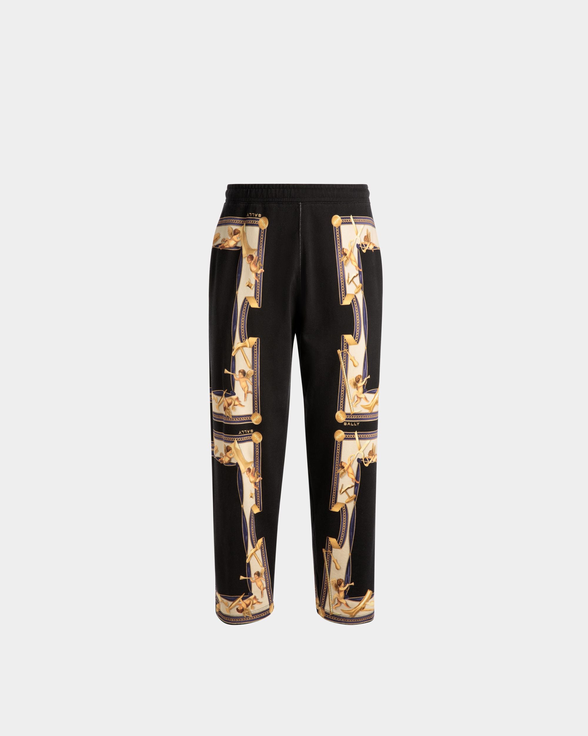 Printed Sweatpants | Men's Sweatpants | Black Cotton | Bally | Still Life Front