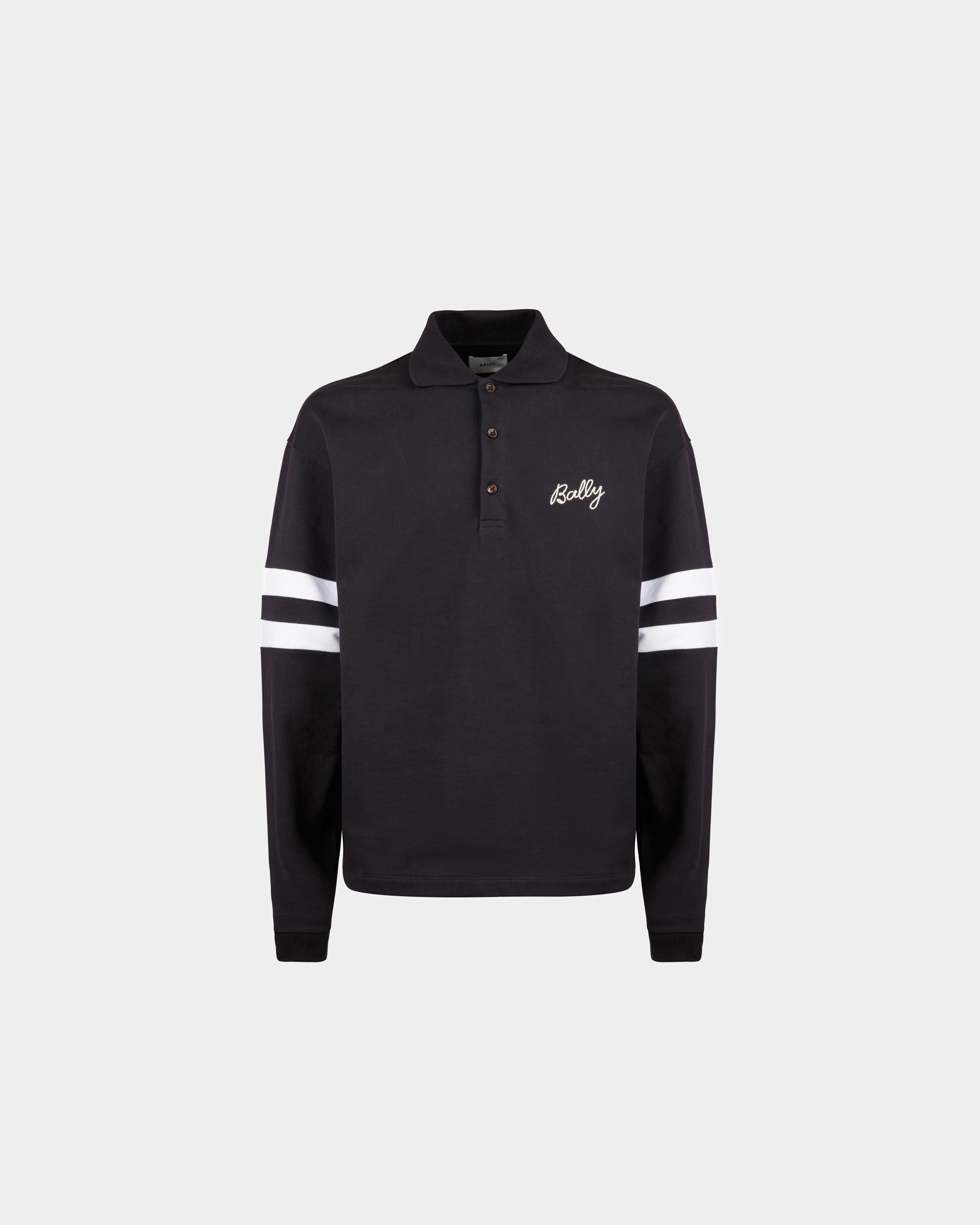 Men's Polo Shirt in Navy Blue Cotton | Bally | Still Life Front