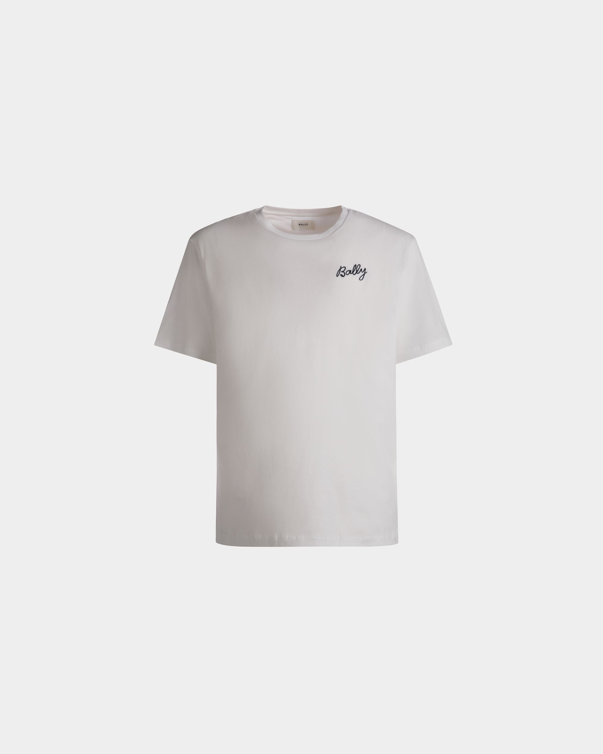 Men's T-Shirt in White Cotton | Bally | Still Life Front