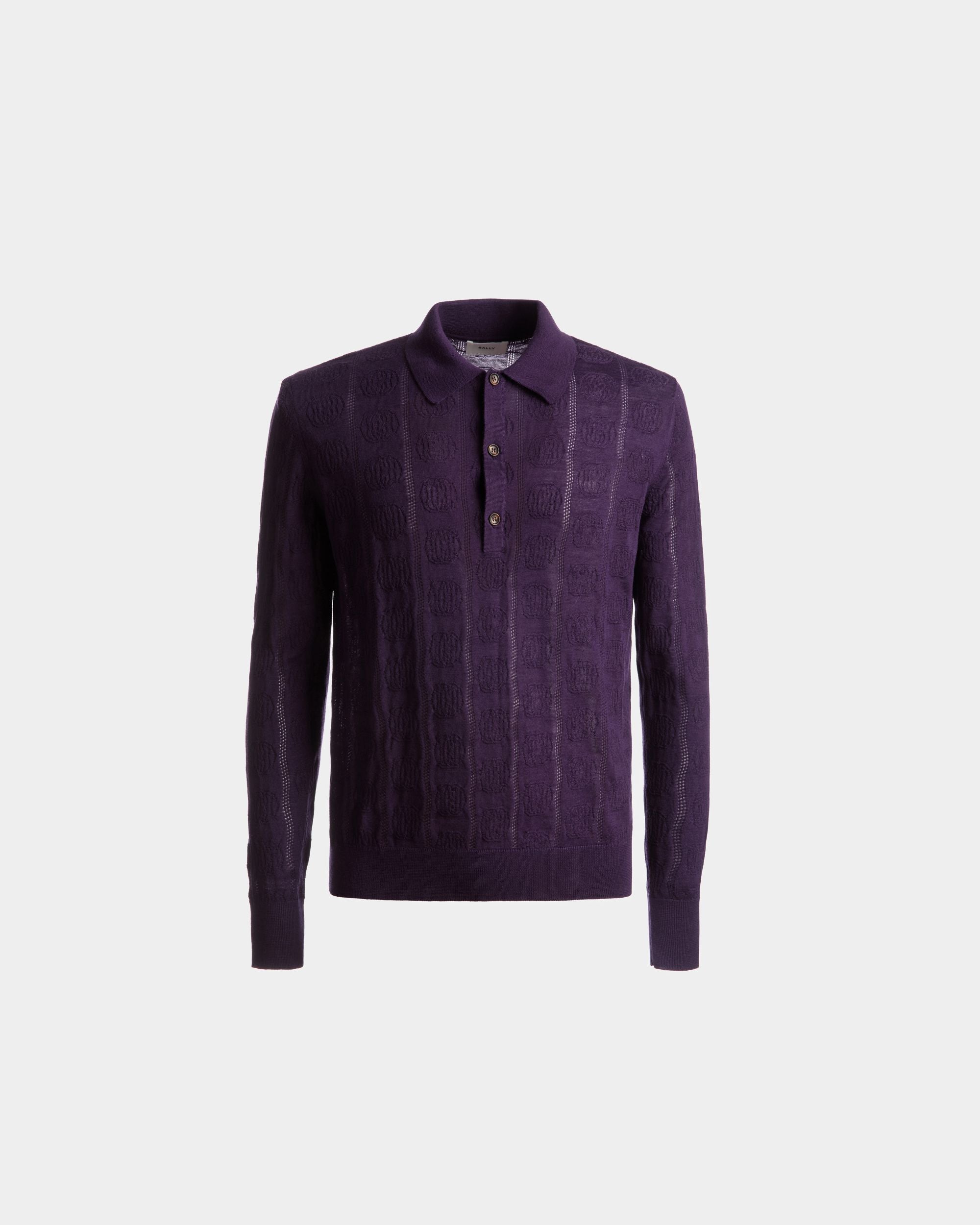 Long Sleeve Polo | Men's Polo Shirt | Orchid Wool | Bally | Still Life Front