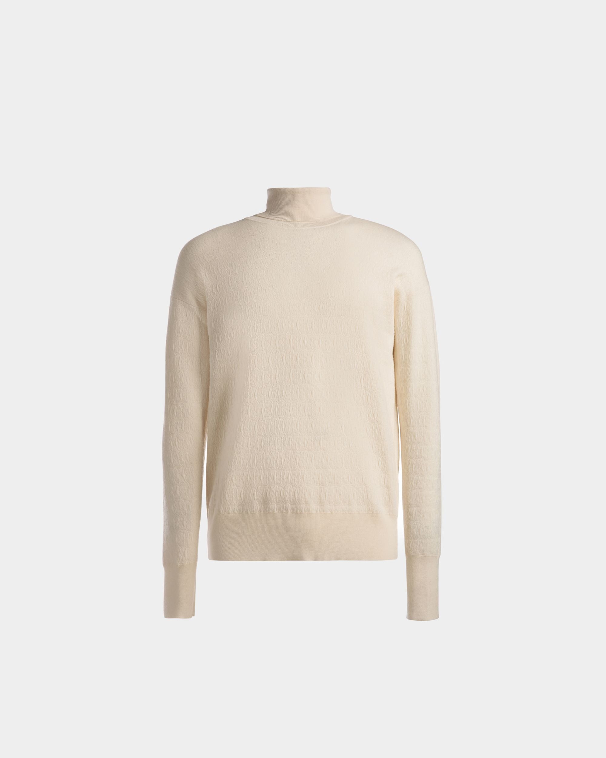 Roll Neck Sweater | Men's Sweater | Bone Wool | Bally | Still Life Front