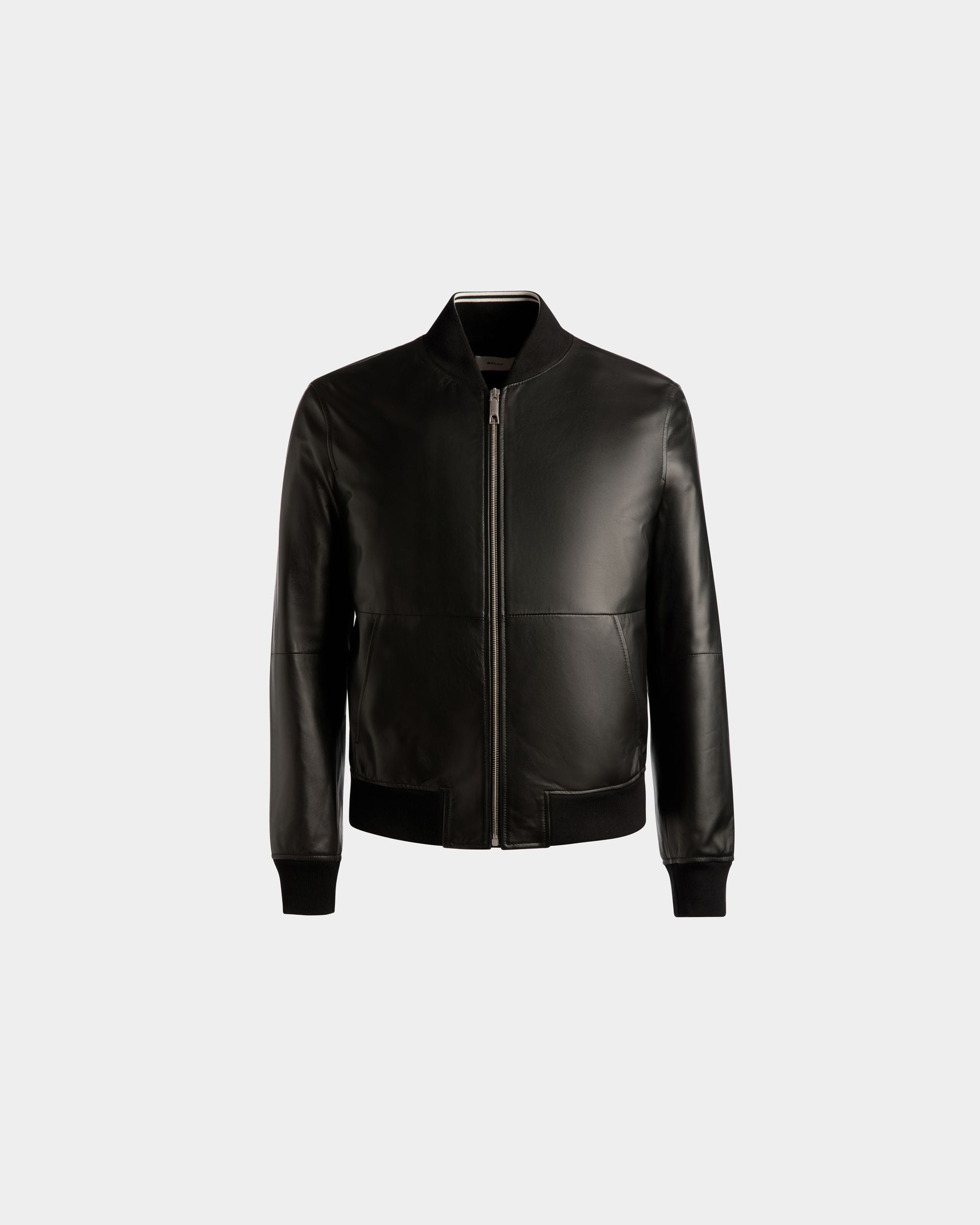 Bomber Jacket | Men's Outerwear | Black Leather | Bally | Still Life Front