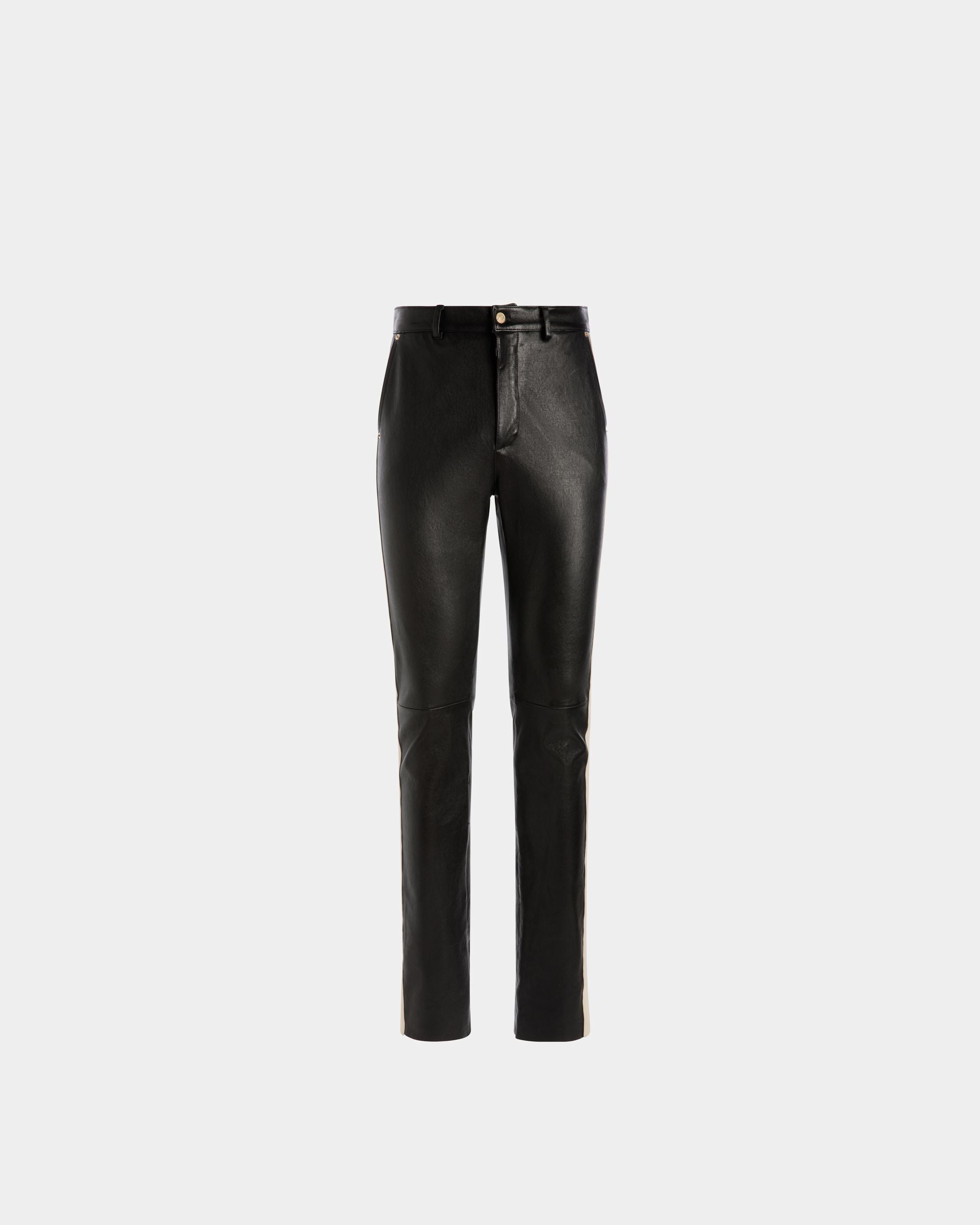 Nappa Stretch Trousers | Men's Trousers | Black Leather | Bally | Still Life Front