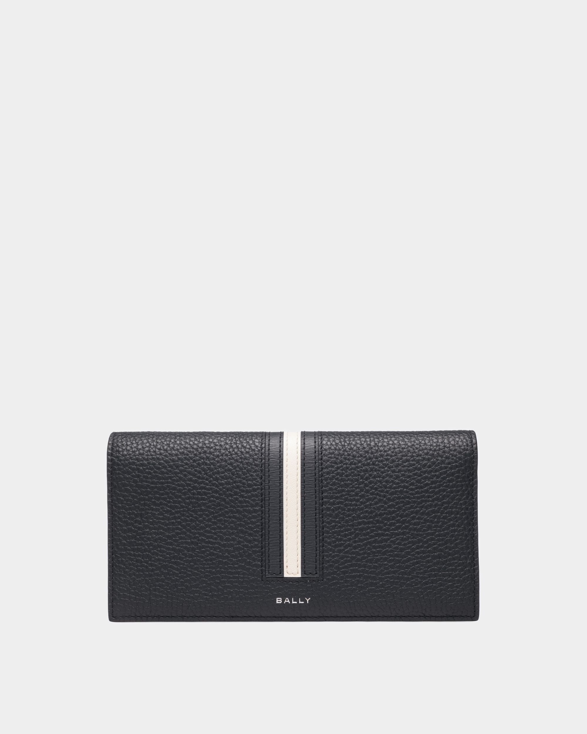 Ribbon Continental Wallet | Men's Long Wallets | Midnight Leather | Bally | Still Life Front