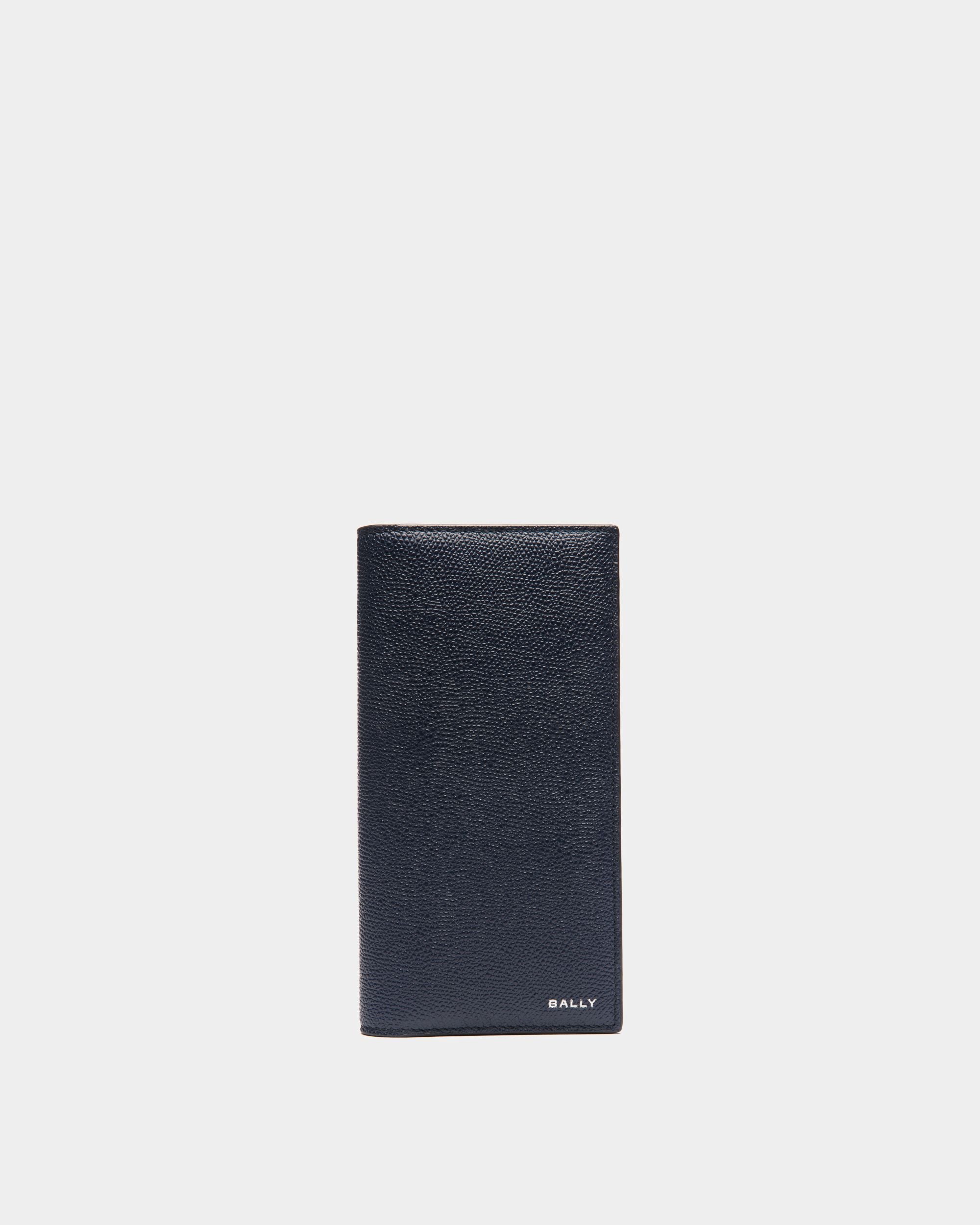 Flag | Men's Continental Wallet in Blue Leather | Bally | Still Life Front