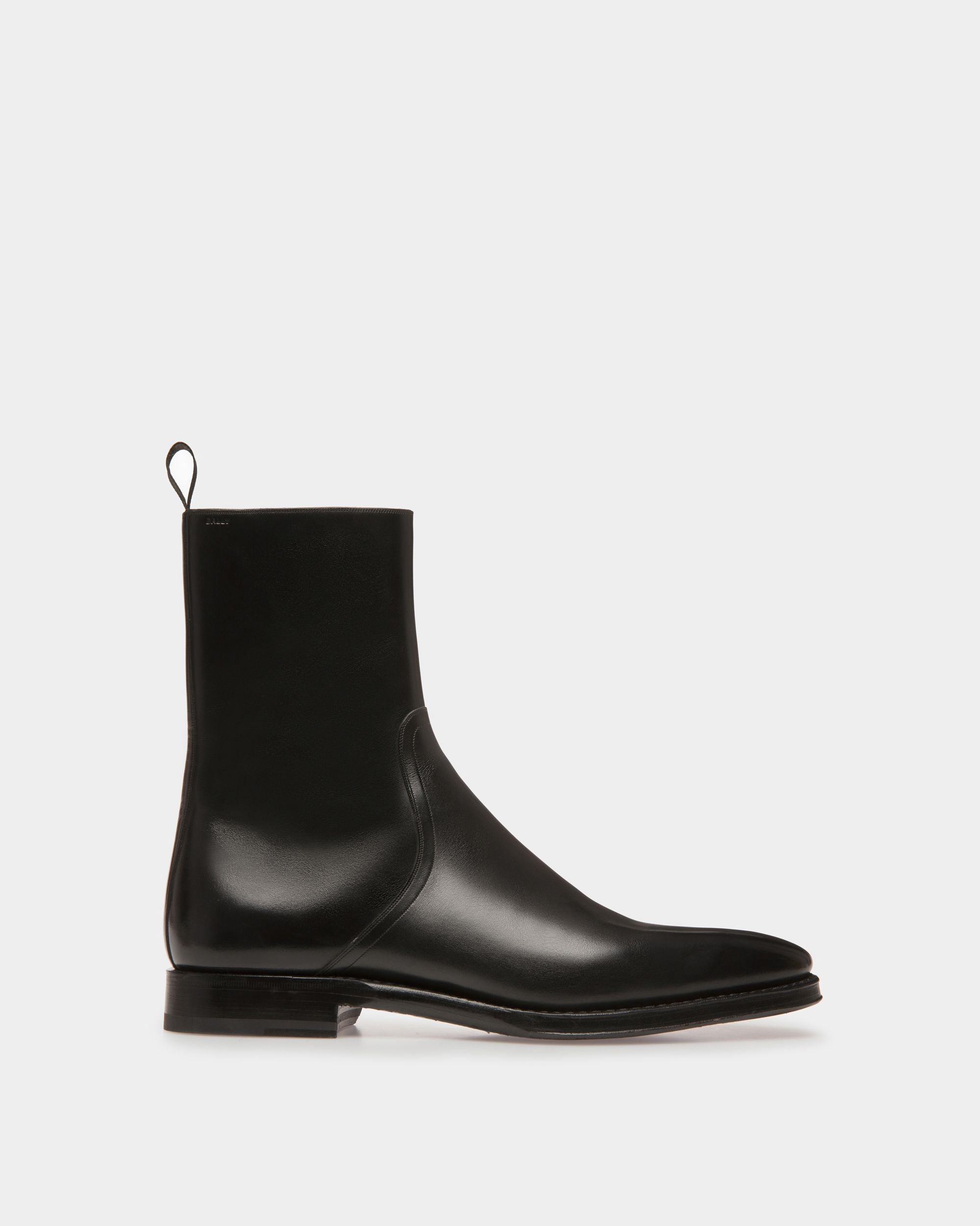 Men's Scribe Booties In Black Leather | Bally | Still Life Side
