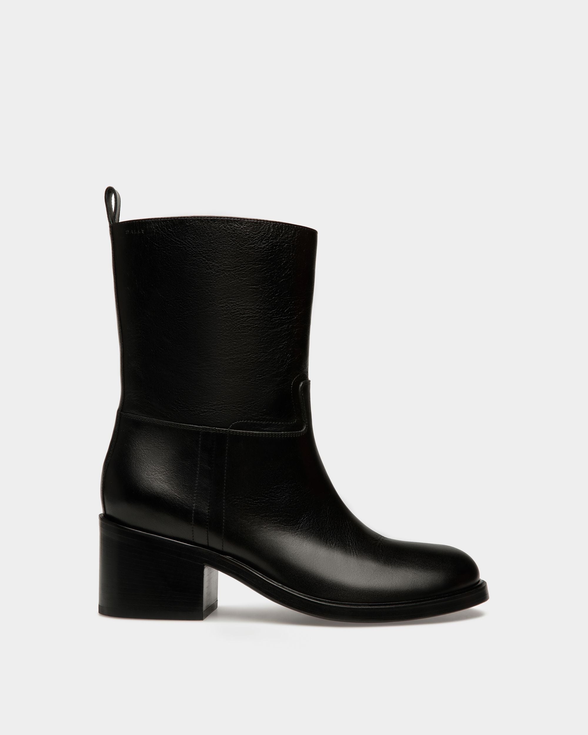 Men's Peggy Boot in Black Leather | Bally | Still Life Side