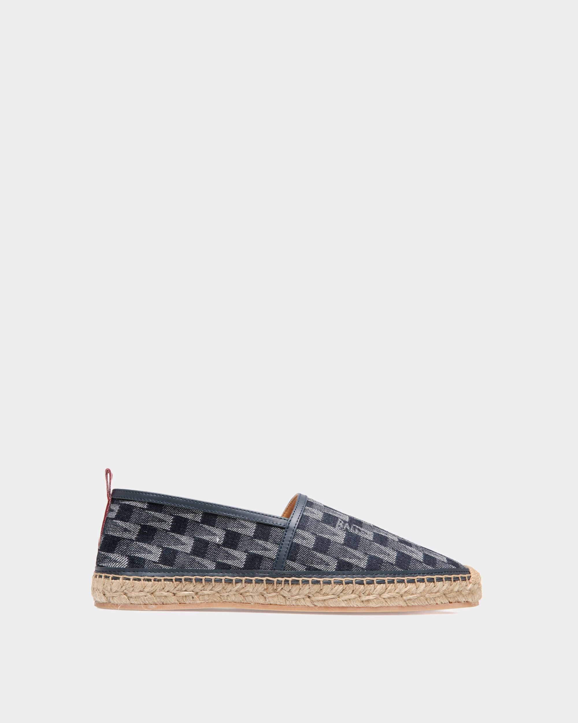 Urdy | Men's Espadrille in Blue Denim | Bally | Still Life Side