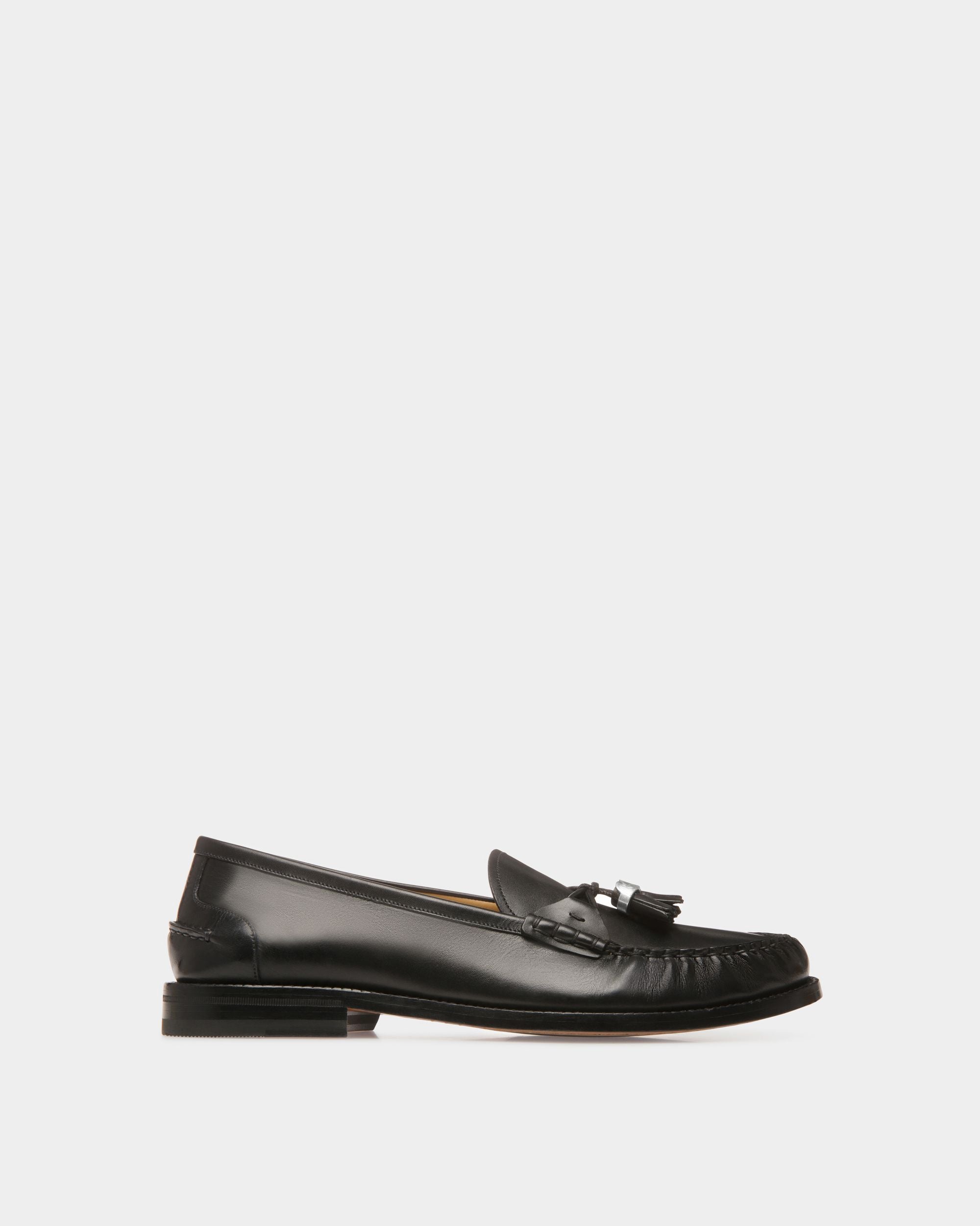 Ribald | Men's Mocassins | Black Leather | Bally | Still Life Side