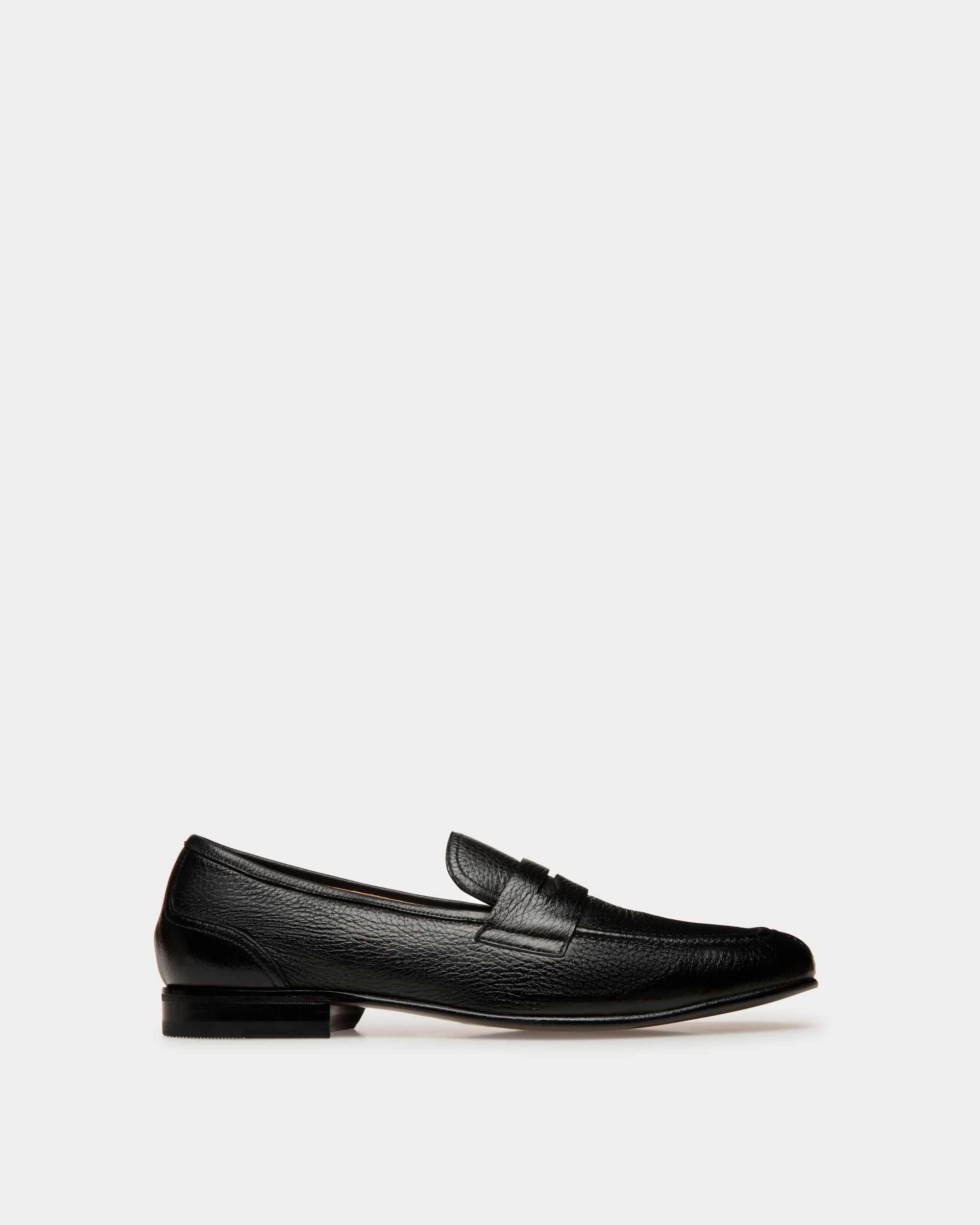 Saix | Men's Loafers | Black Leather | Bally | Still Life Side