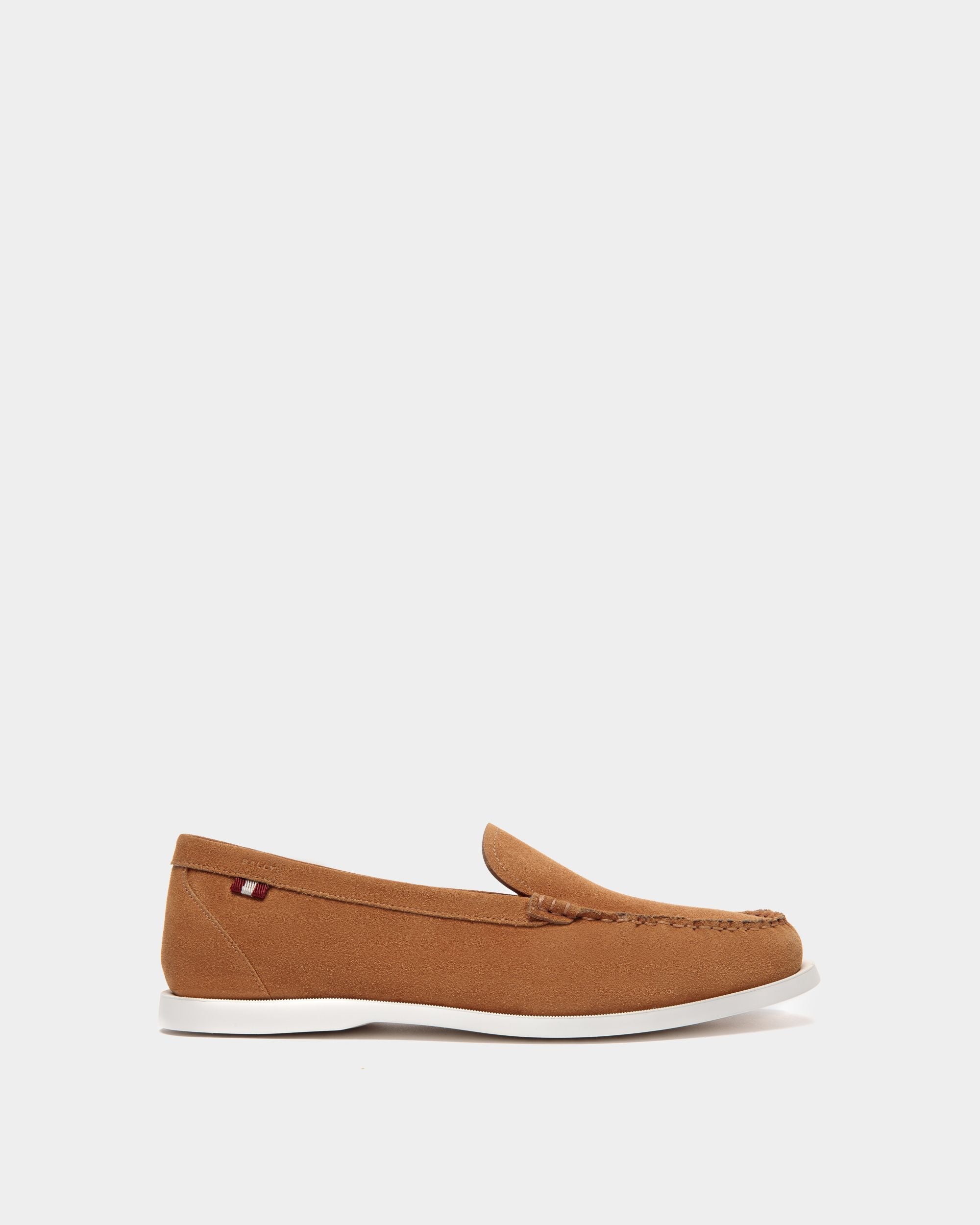 Nelson | Men's Loafer in Brown Suede  | Bally | Still Life Side