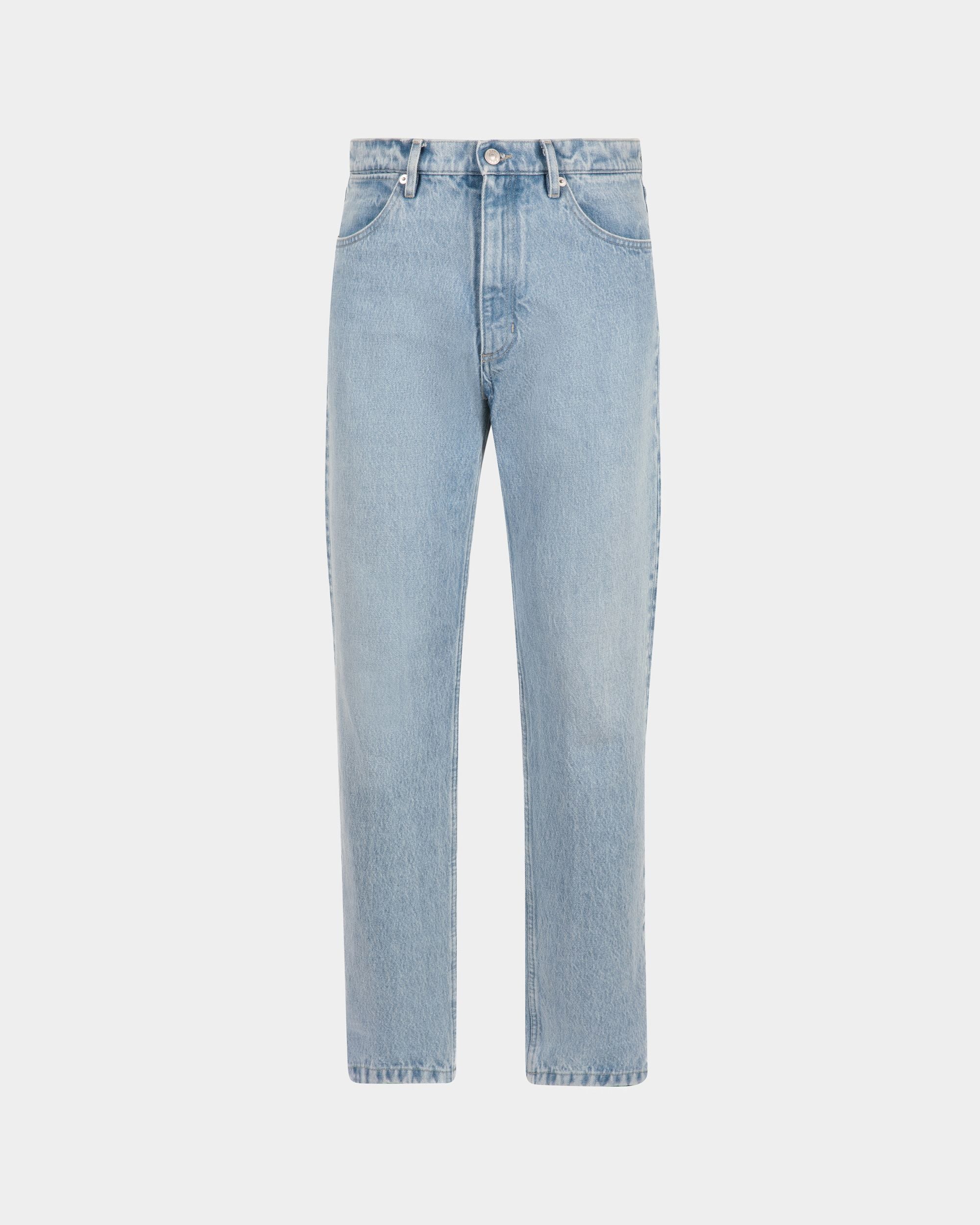 Men's Denim Pants in Light Indigo Cotton | Bally | Still Life Front