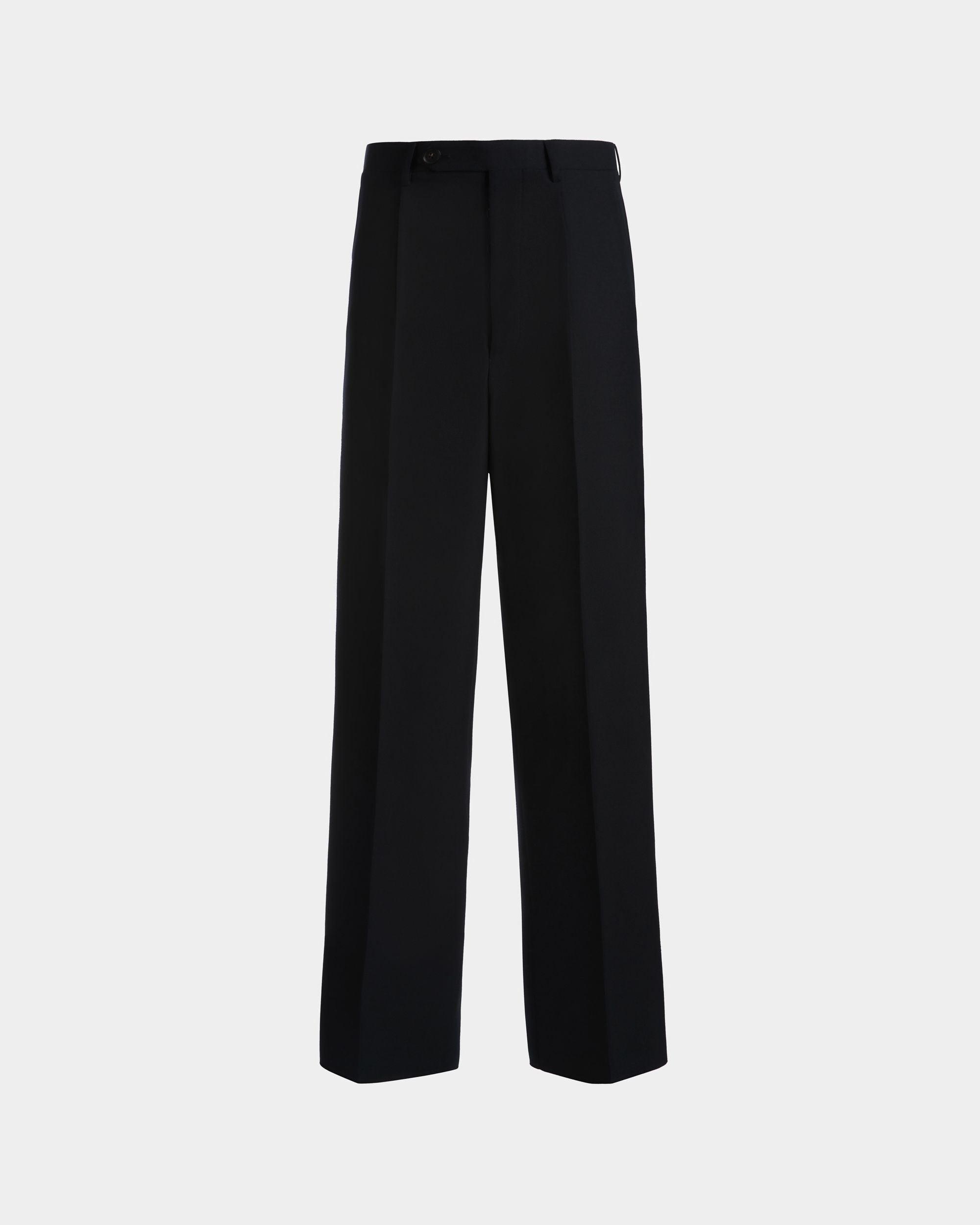 Men's Pants in Navy Blue Wool Blend | Bally | Still Life Front