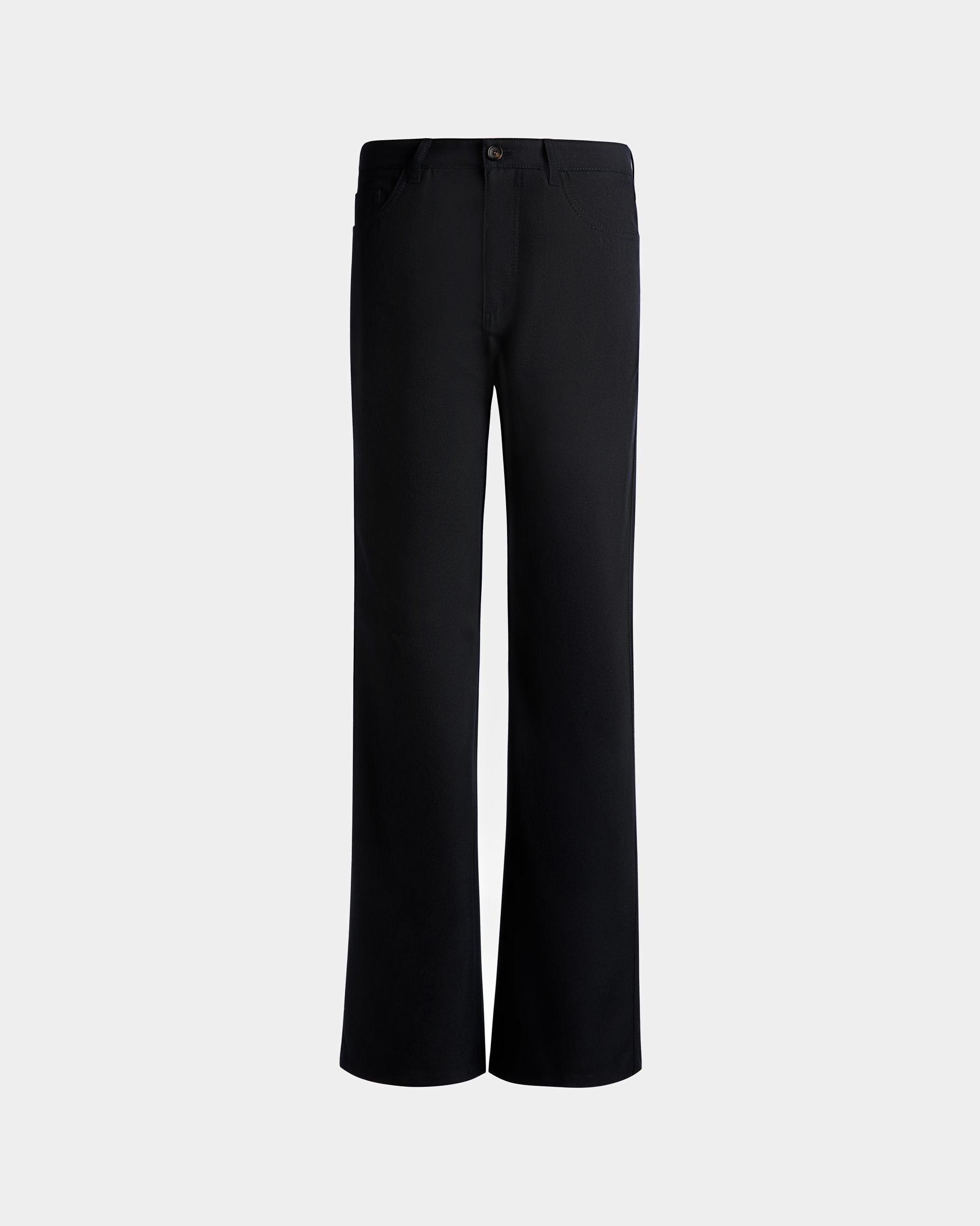 Men's Pants in Navy Blue Wool Blend | Bally | Still Life Front