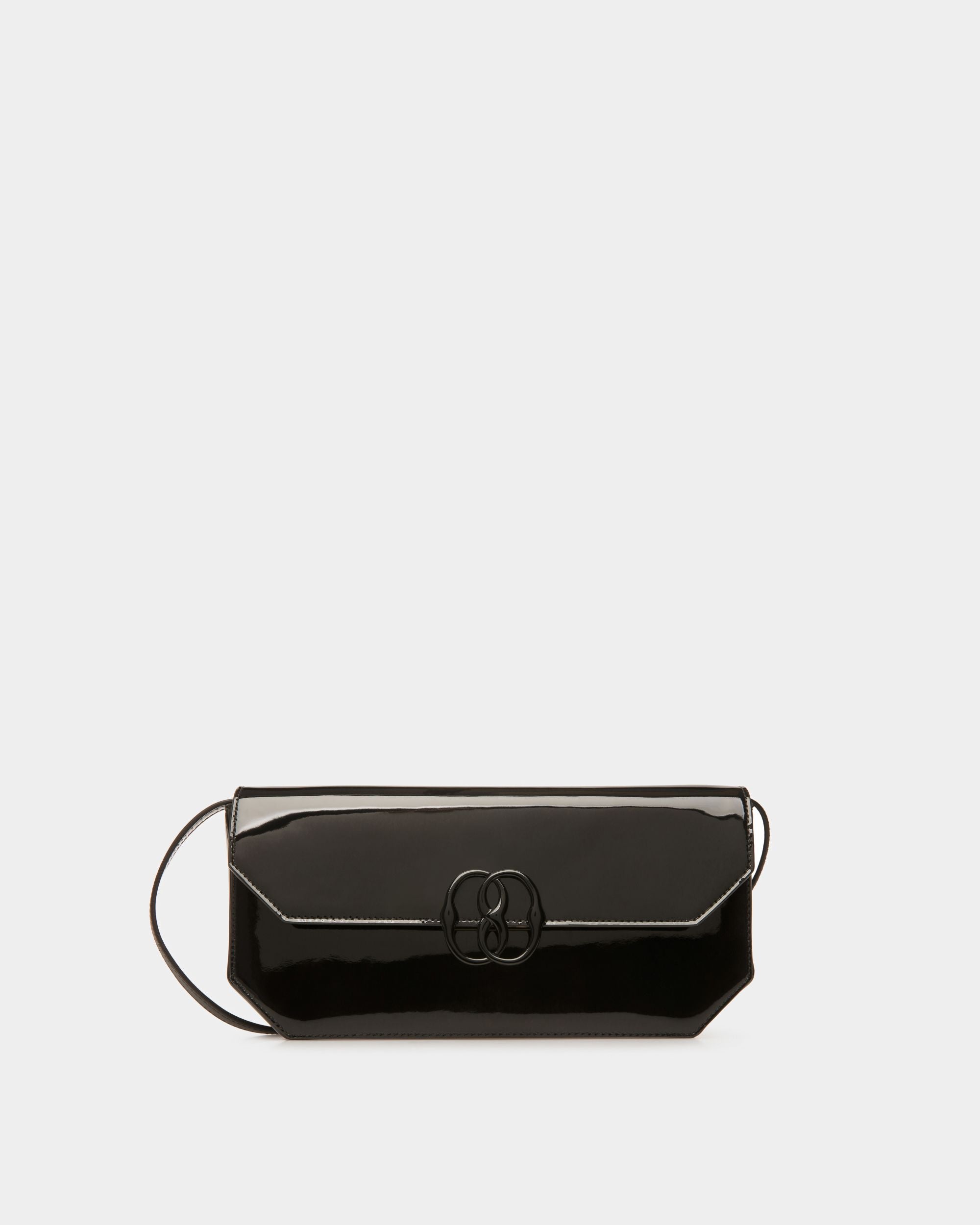 Emblem Folio | Women's Shoulder Bag | Black Leather | Bally | Still Life Front