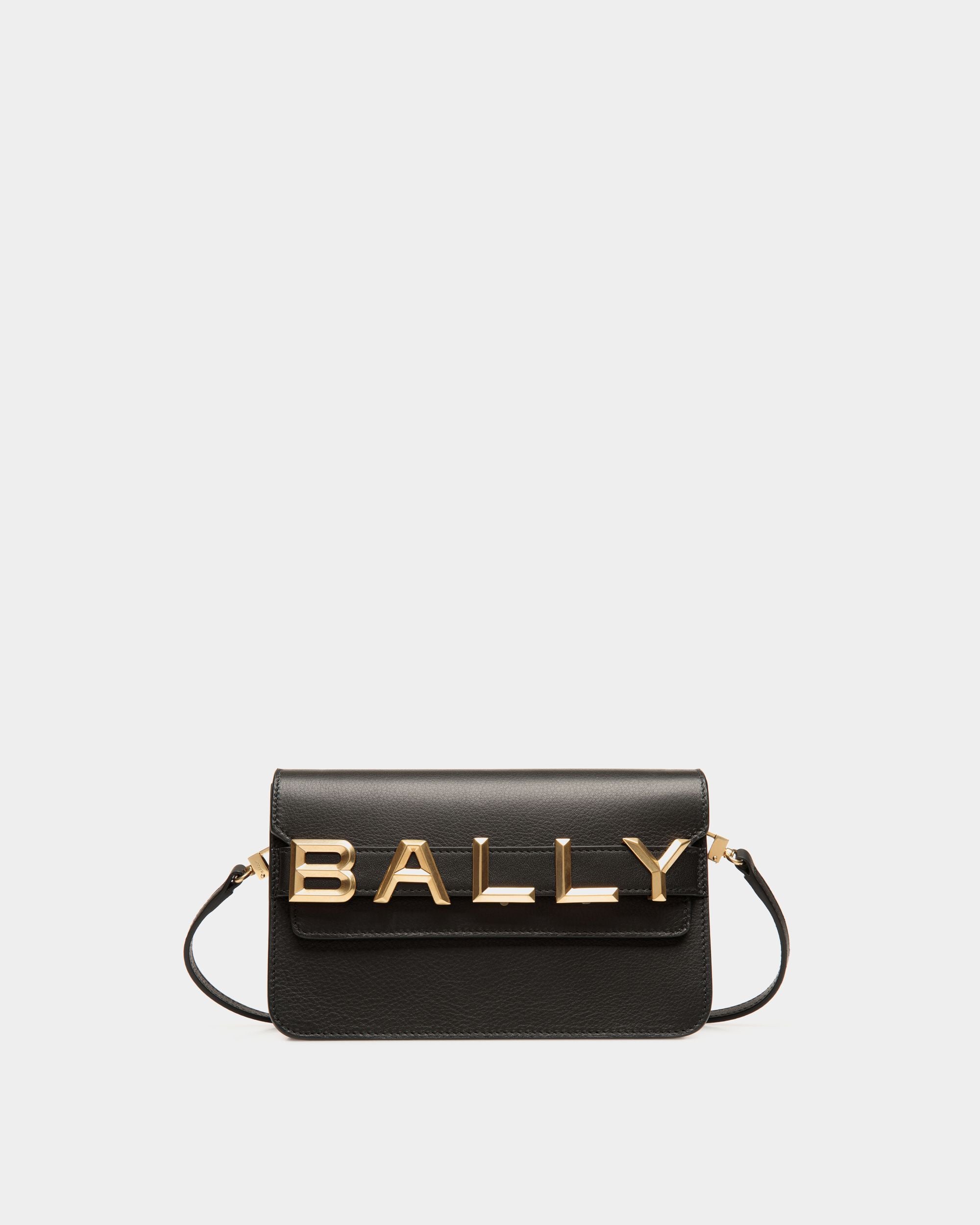 Logo Crossbody | Women's Crossbody | Black Leather | Bally | Still Life Front