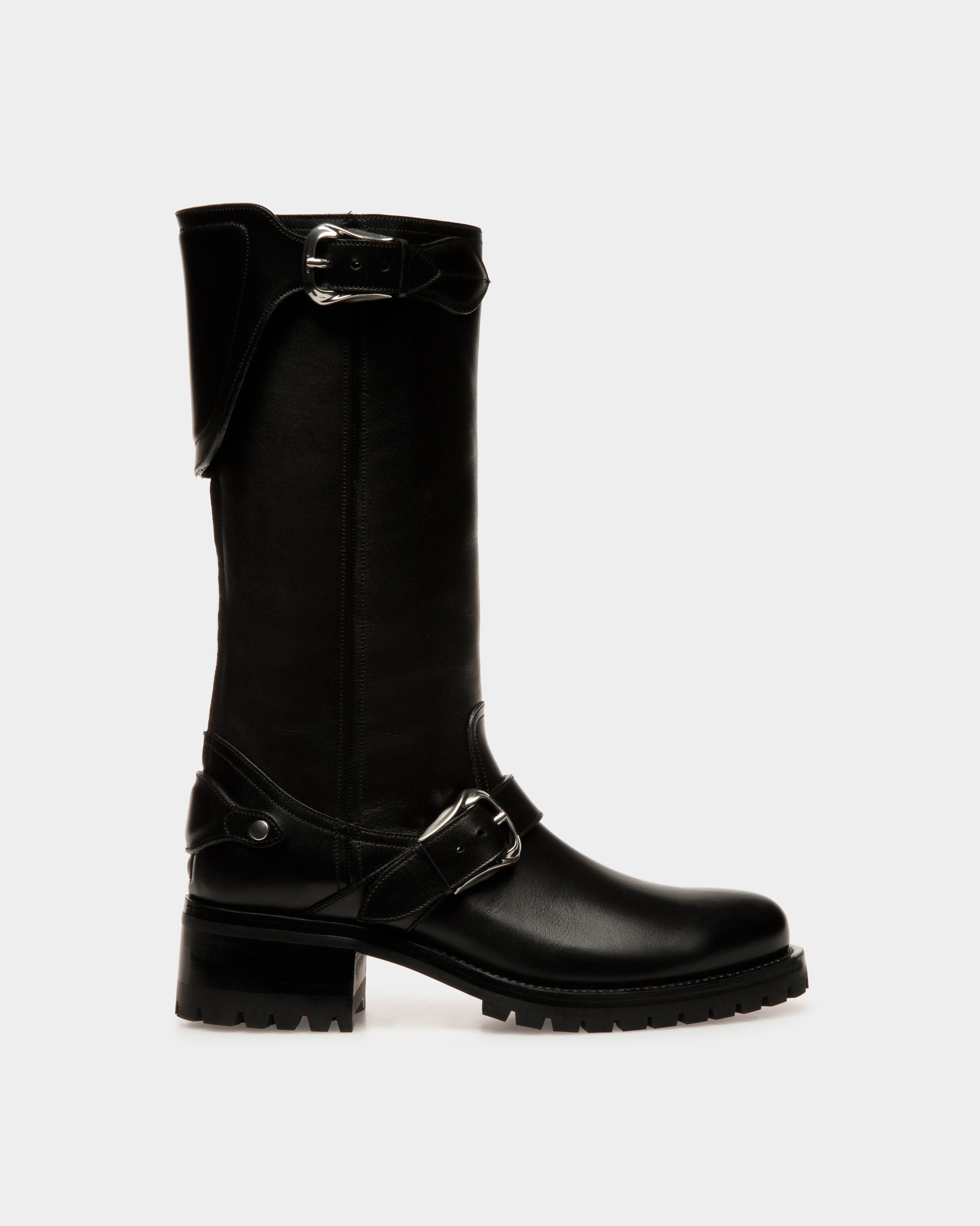 Ardis | Women's Long Boots | Black Leather | Bally | Still Life Side