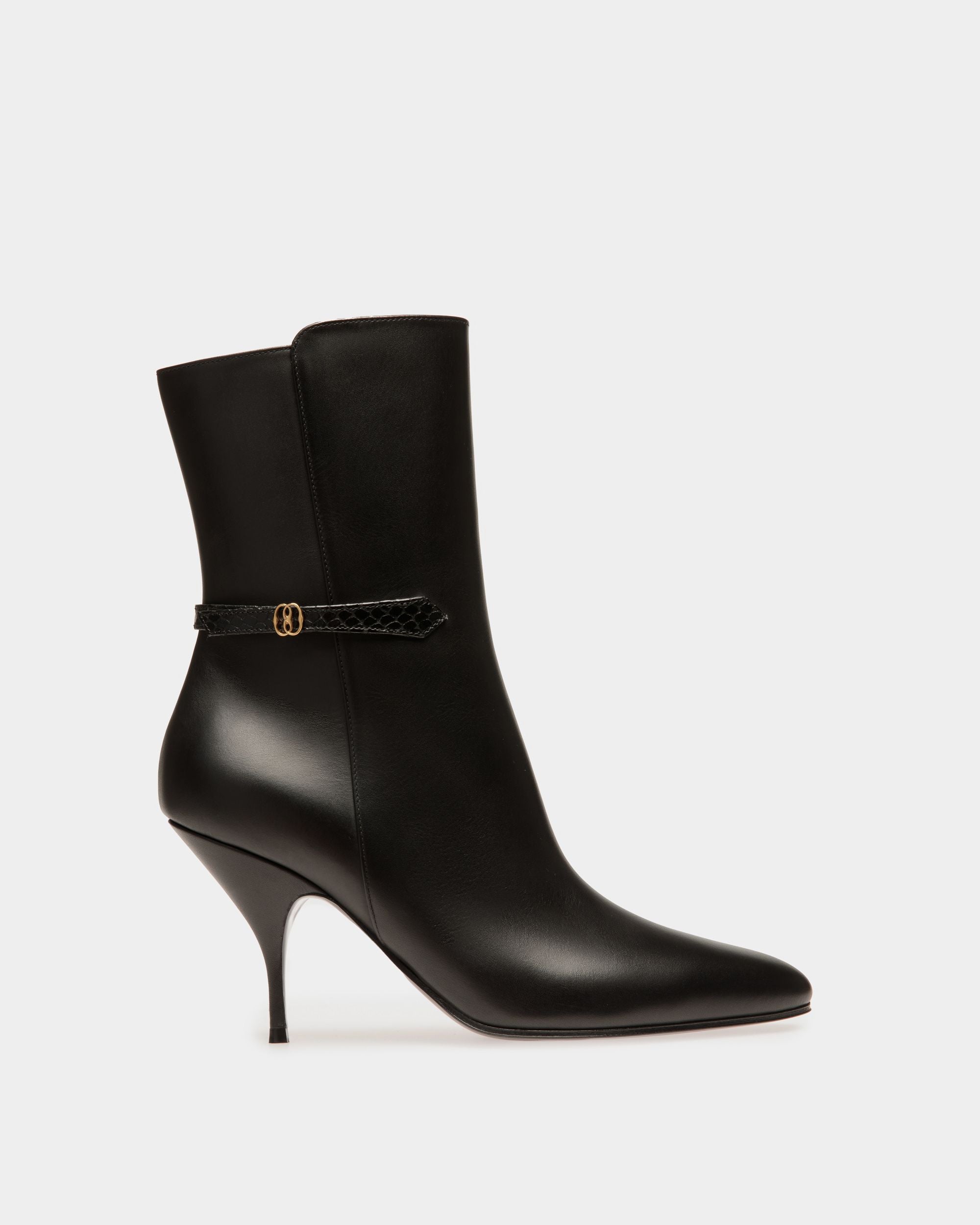 Odeya | Women's Boots | Black Leather | Bally | Still Life Side