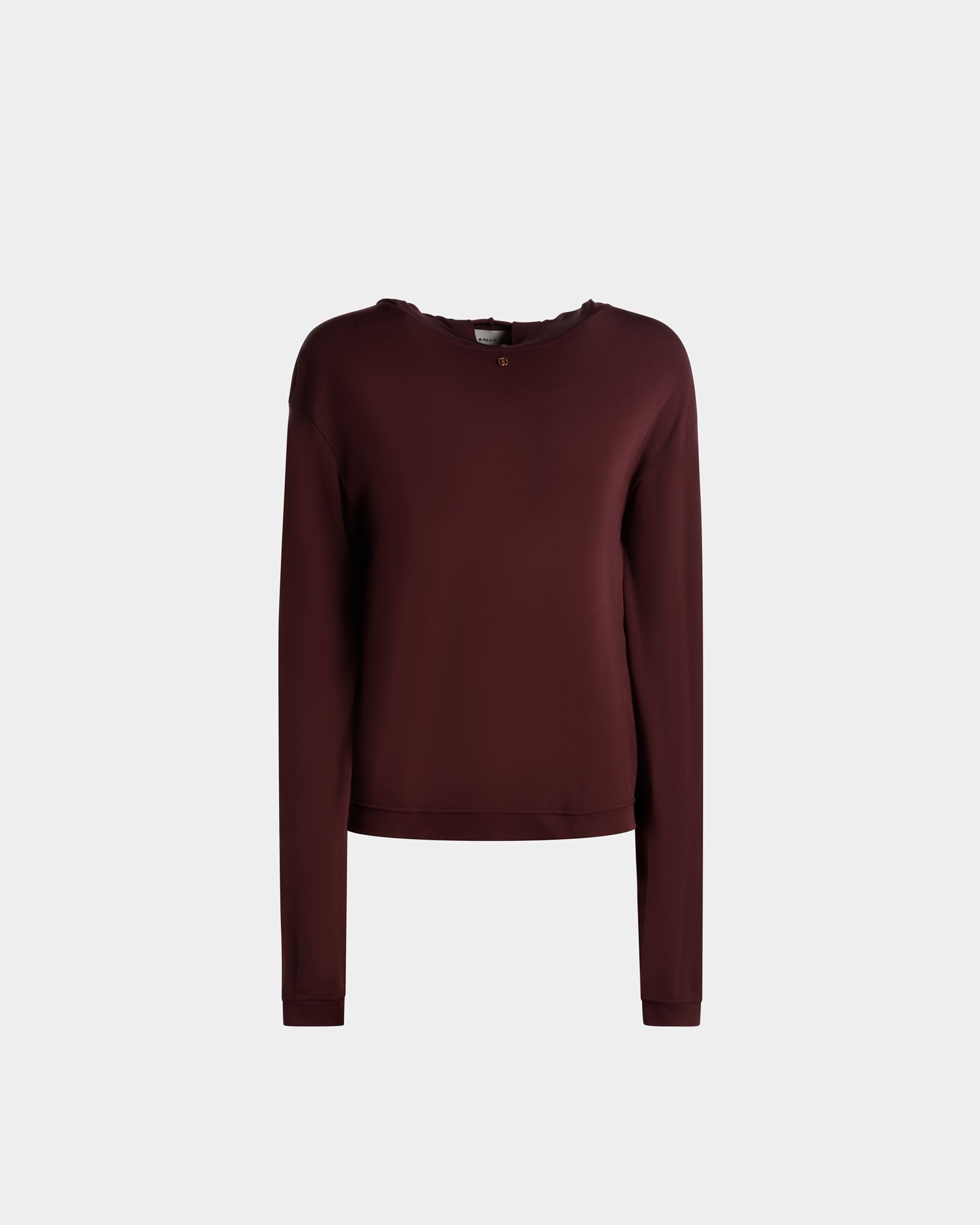 Hooded Sweatshirt | Women's Sweatshirt | Burgundy Fabric | Bally | Still Life Front