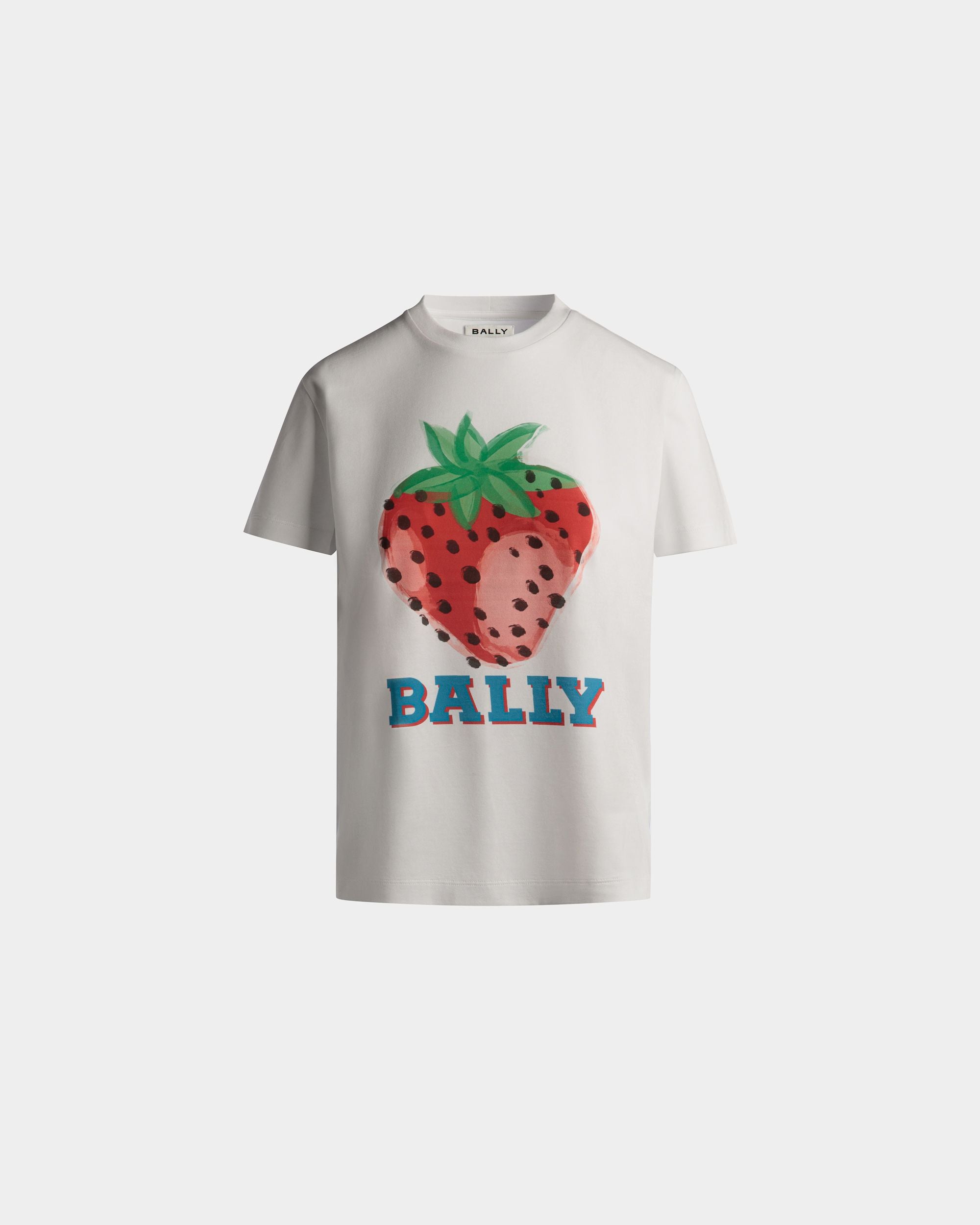 Women's Printed T-Shirt in Strawberry Print Cotton | Bally | Still Life Front