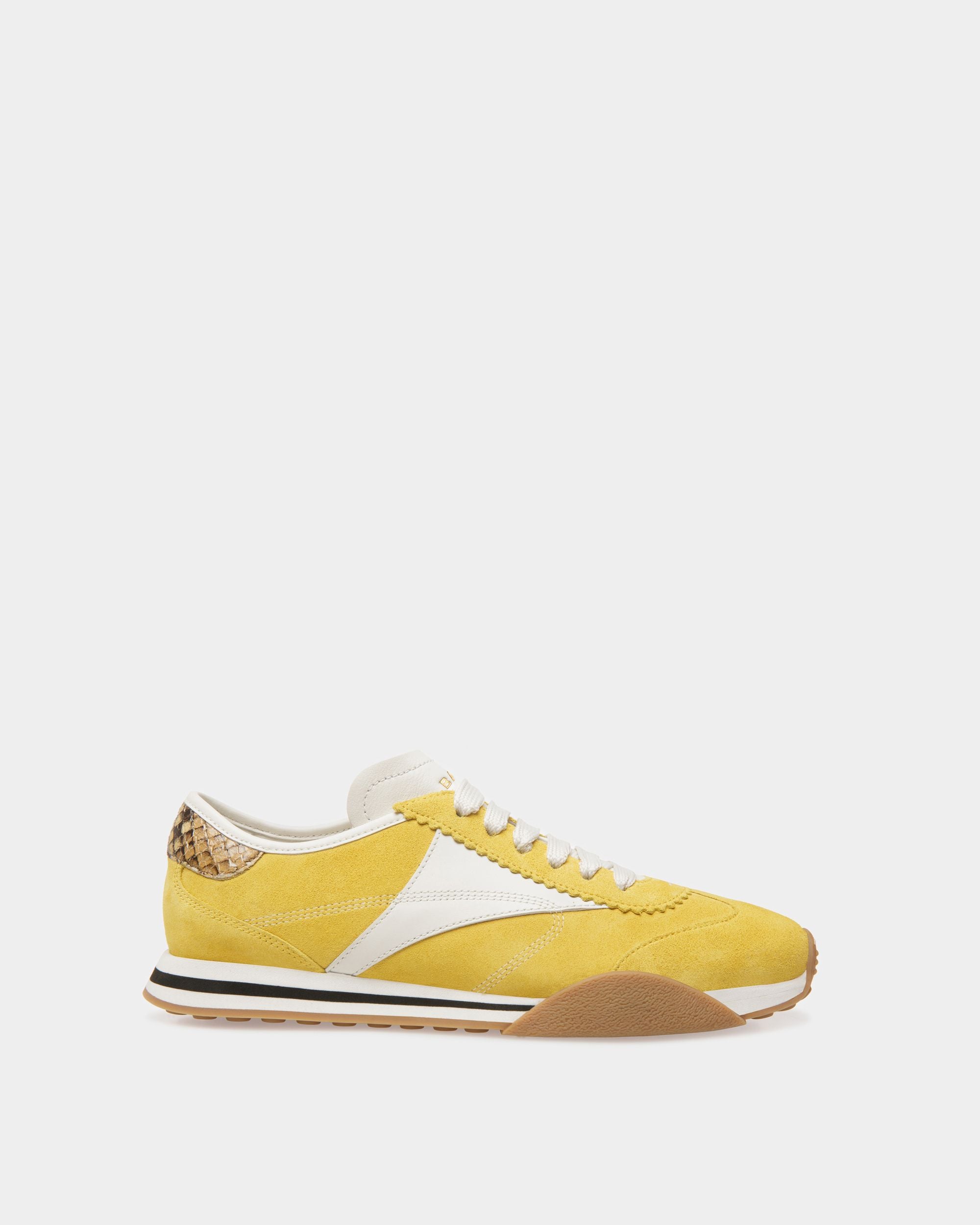 Sonney | Women's Sneakers | Yellow And White Leather | Bally | Still Life Side