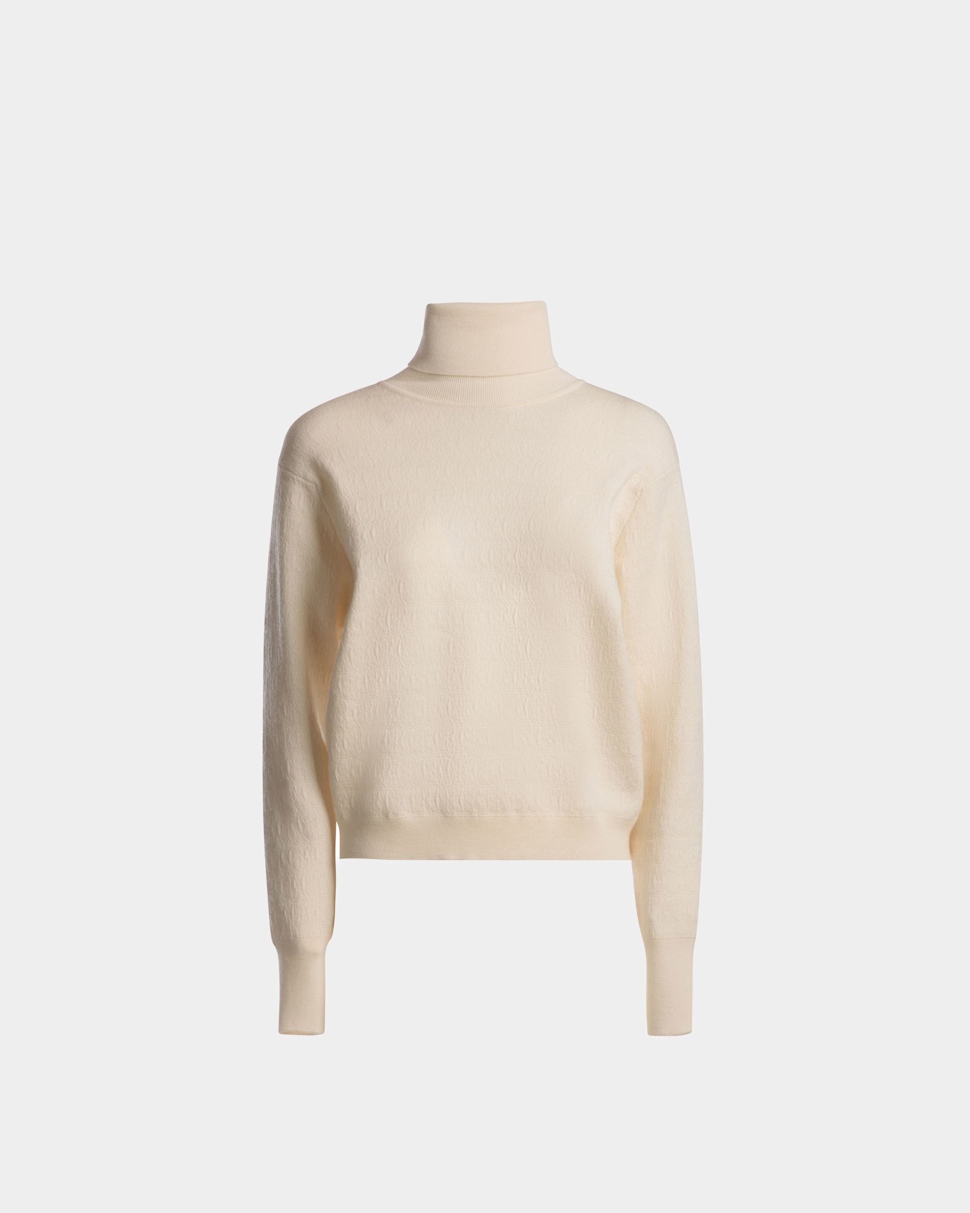 Roll Neck Sweater | Women's Sweater | Bone Wool | Bally | Still Life Front