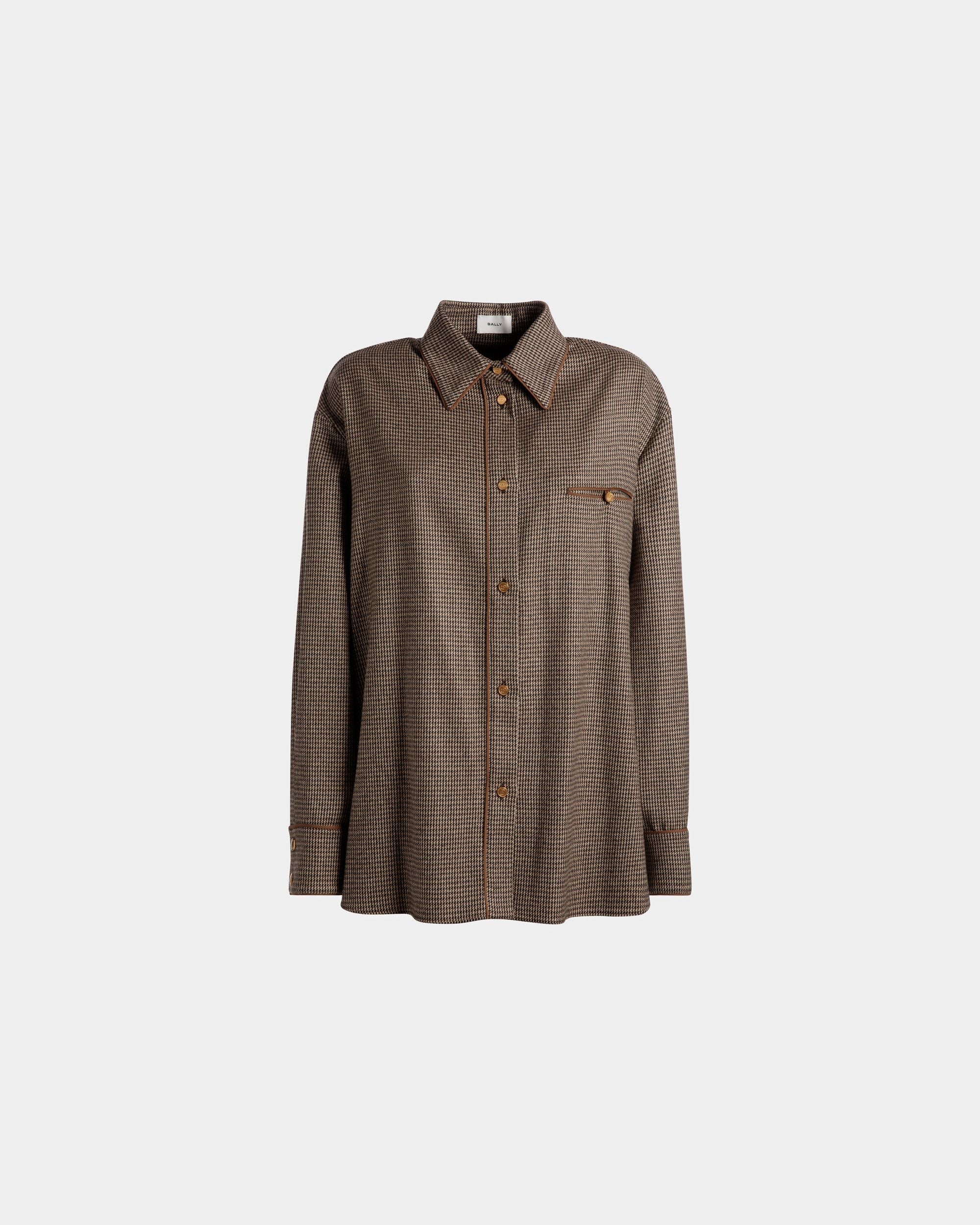 Dogtooth shirt | Women's Shirt | Desert Wool | Bally | Still Life Front