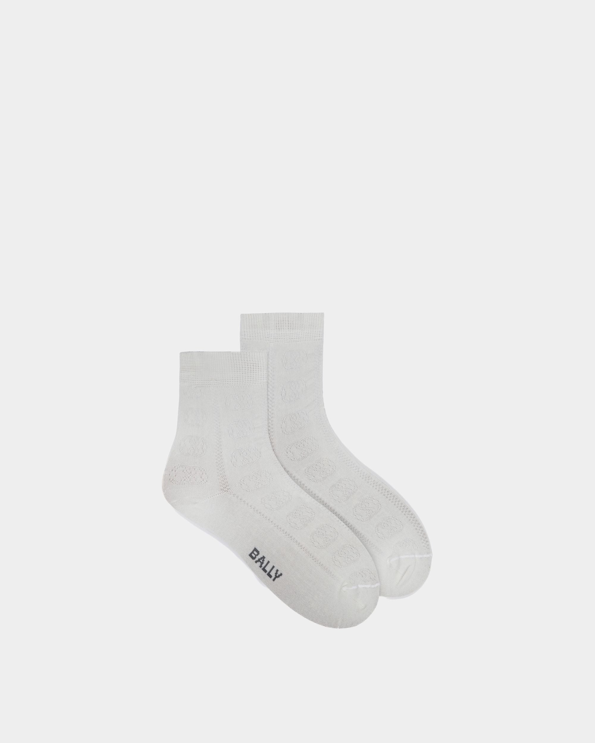 Women's Logo Socks in Beige Cotton | Bally | Still Life Top