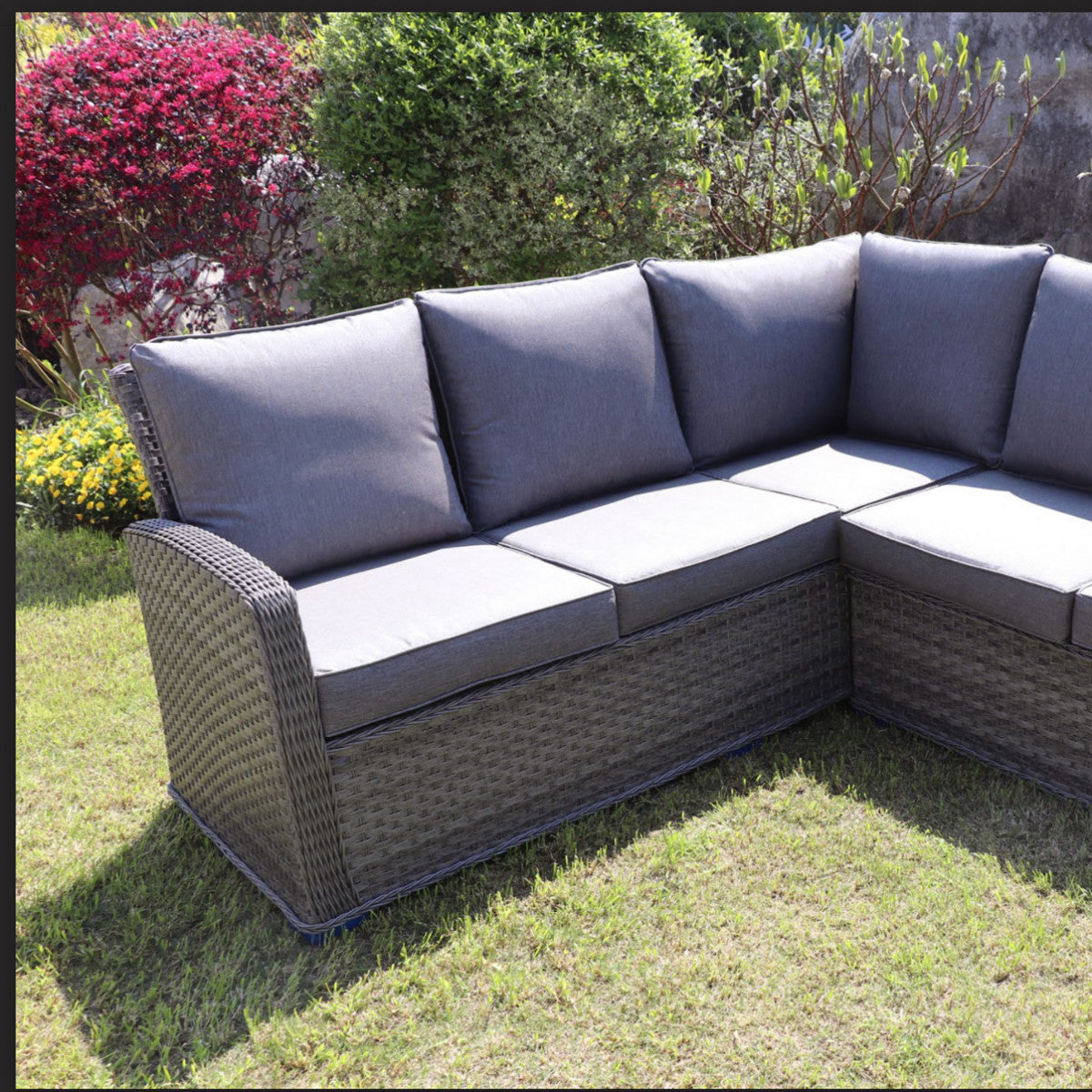 bali corner garden sofa fire pit set