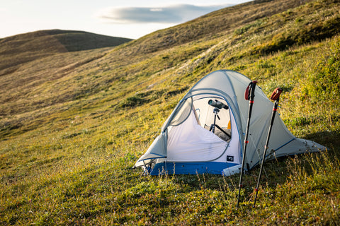 tent on a mountainside