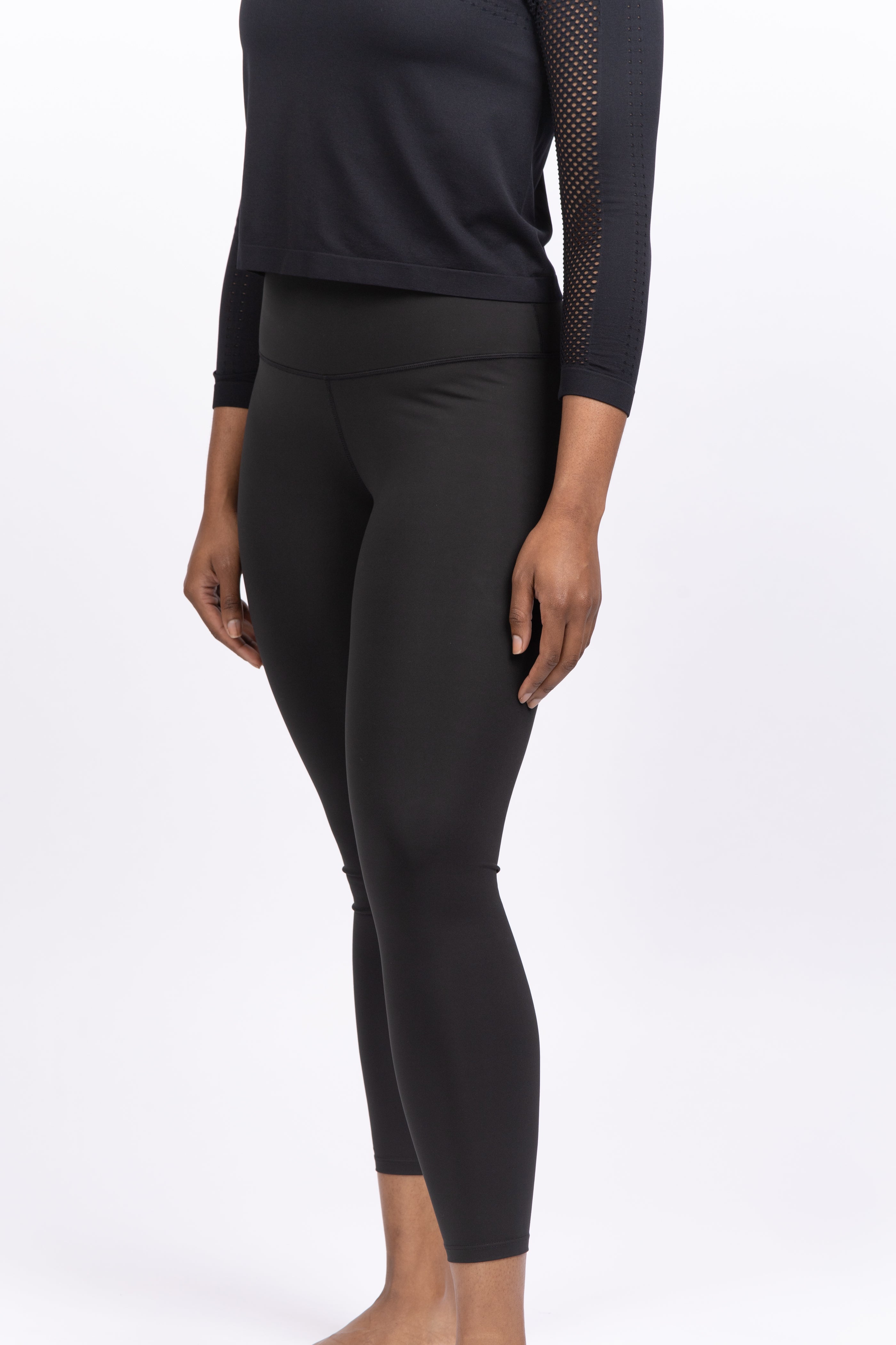 Roll Down Cargo Crop Legging (Style W-448, Black) by Hard Tail