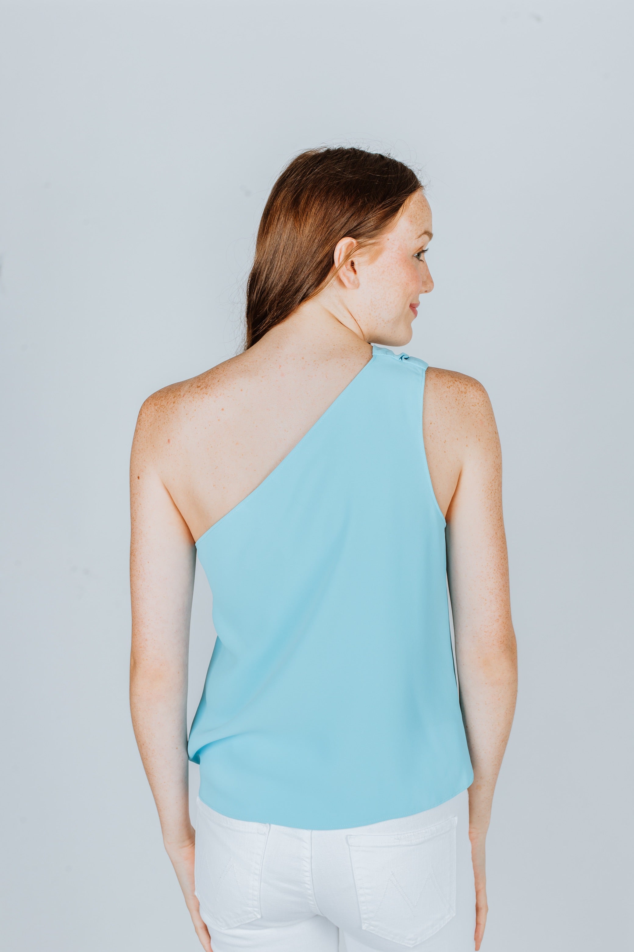 Cami NYC Darby One-Shoulder Silk Bodysuit Aqua – CoatTails
