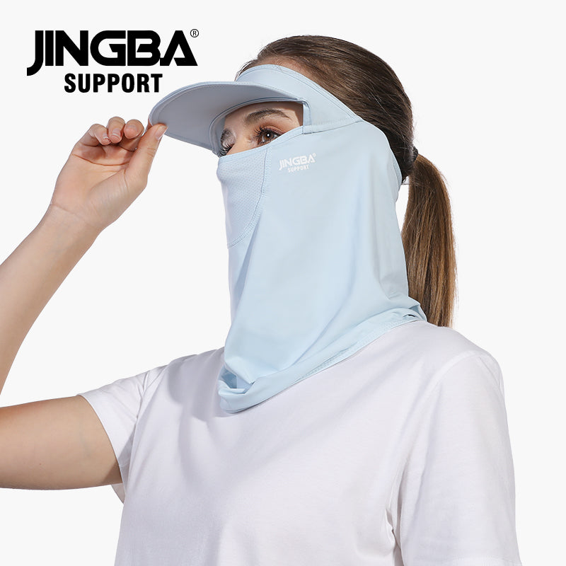 5055 Cooling Face Mask with Visor Lightweight Summer Sun Protection Cooling Shawl Breathable Mesh Sport Cap