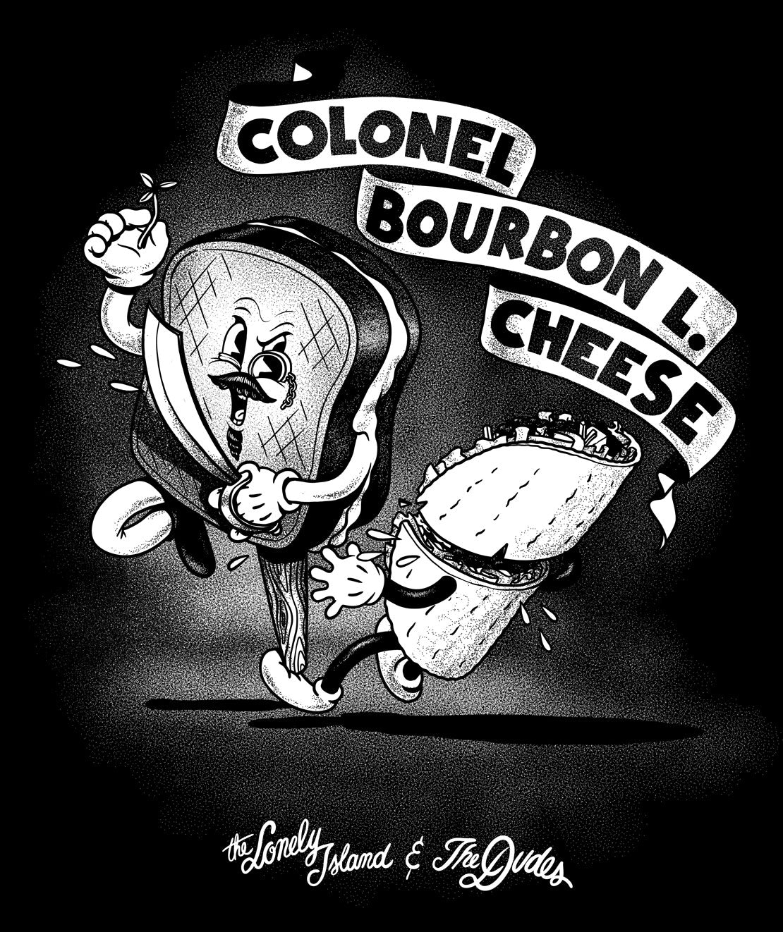 colonel bourbon l cheese slashing a taco