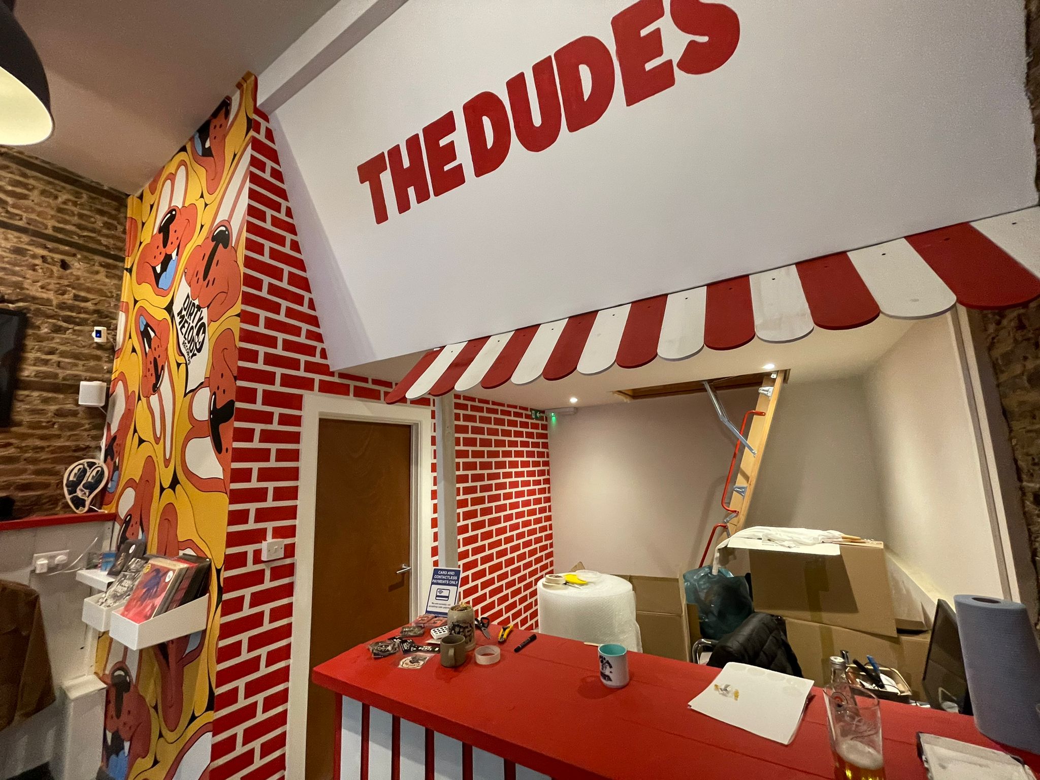 The Dudes London ltd store's counter