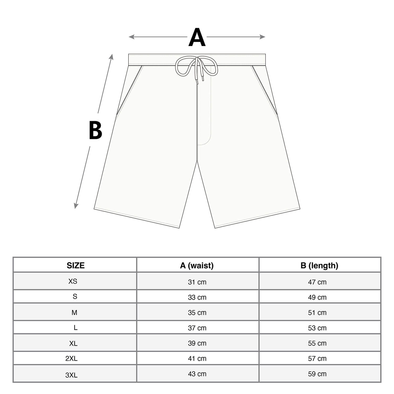 size-chart-women-ezshorts