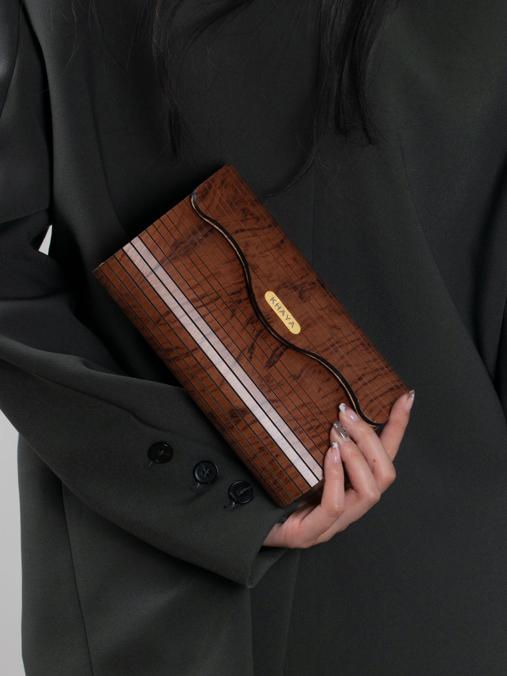 wooden bag,handmade by wood,rosewood，brown