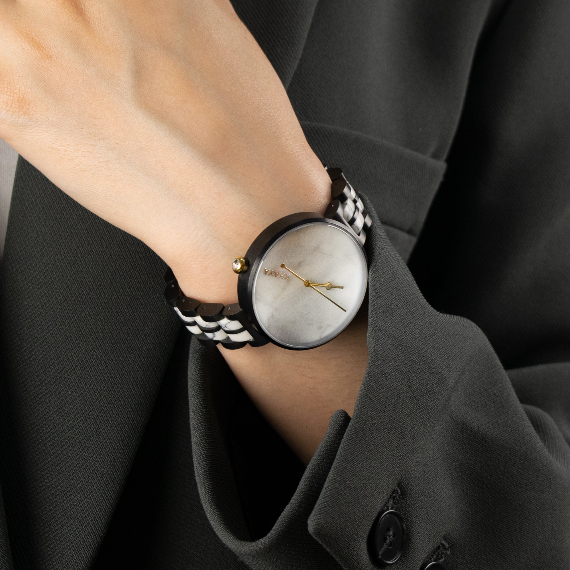 Marble dial watch,Stone wristwatch,Marble timepiece,Marble design watch