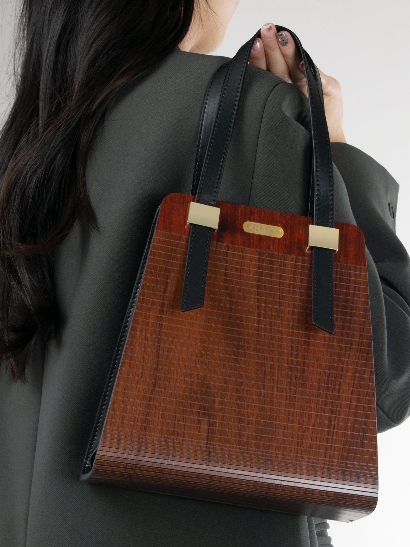 wooden bag,handmade by wood,wooden tote bag