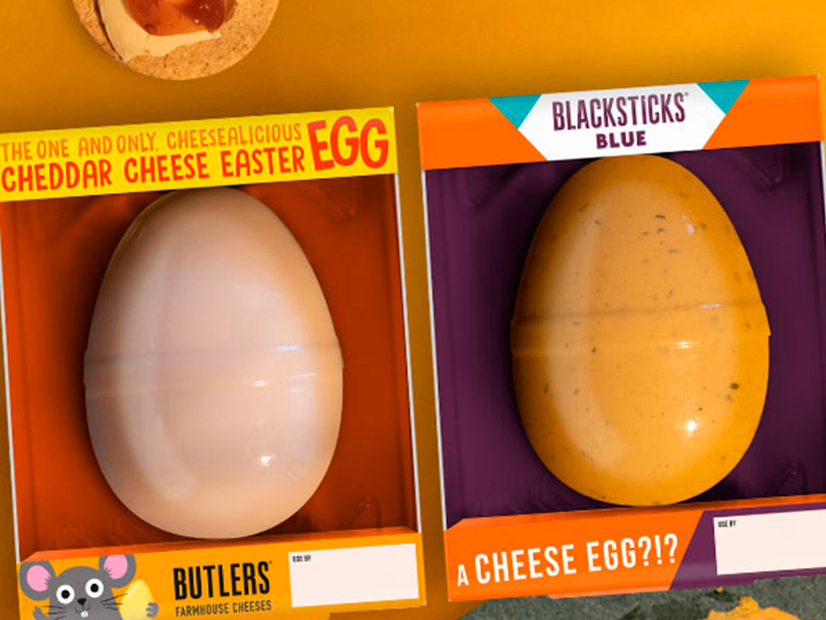 A pir of double yokers - cheese Easter eggs