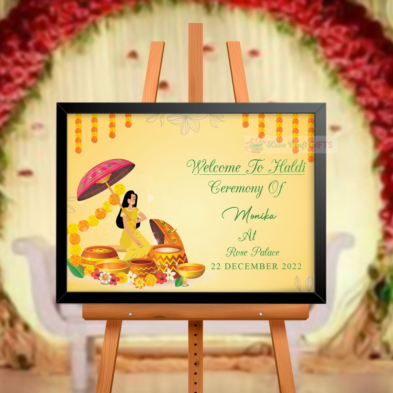 CUSTOMIZED HALDI CEREMONY BOARD - love craft gift