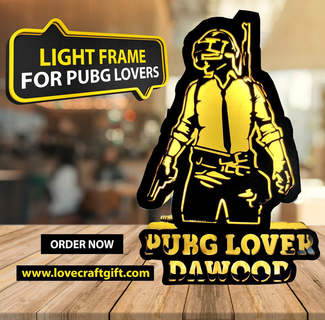 Customized Light Frame For PubG Lovers - Love Craft Gift - love ...