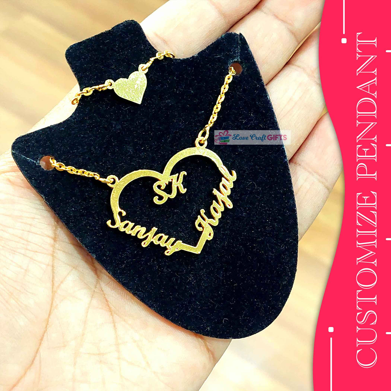 CUSTOMIZE HEART PENDANT - love craft gift