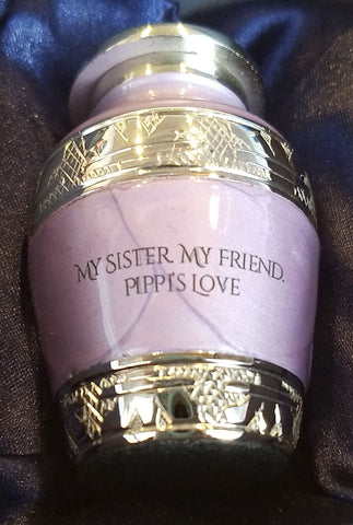 Engraved Lavender Urn