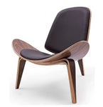 Smiley Chair (Brown) - Leather w Natural Wood Legs - Indent - MOLECULE PTE. LTD.