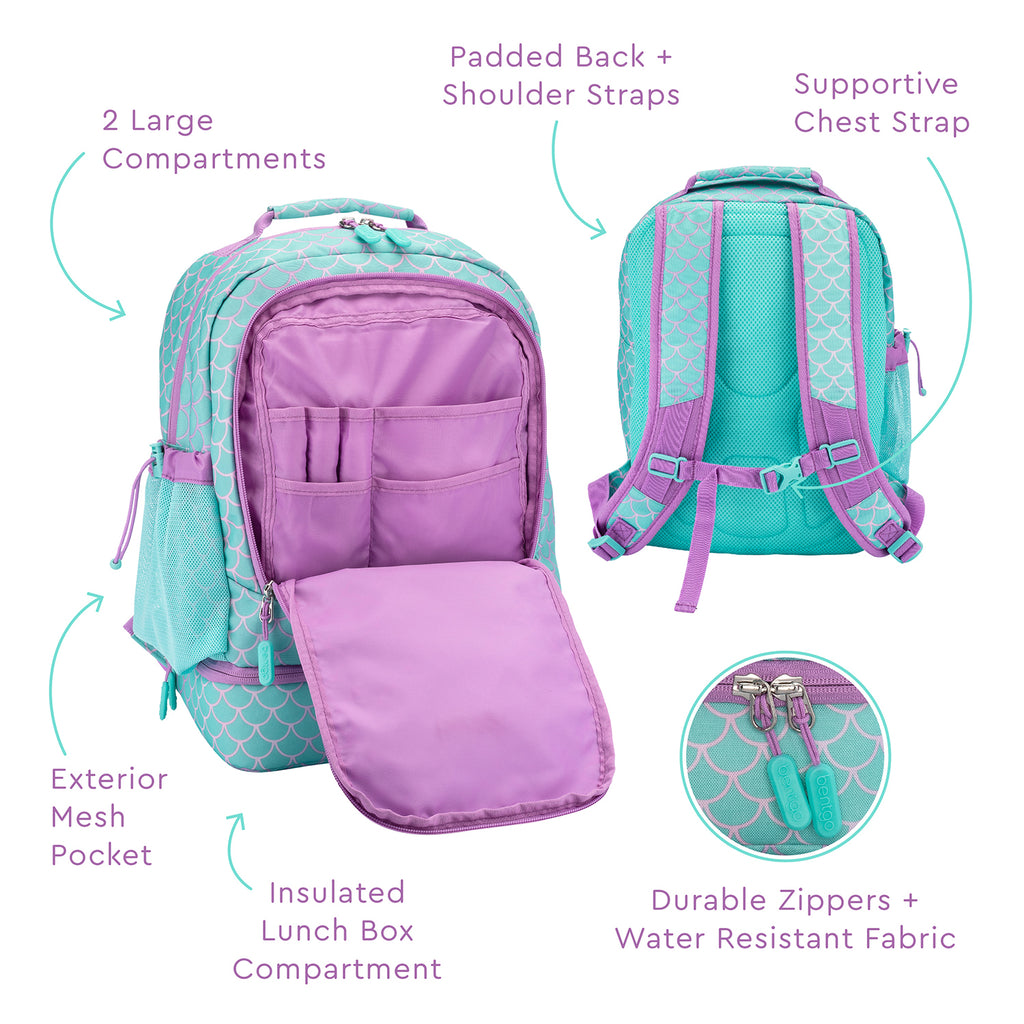 Bentgo Kids' Prints Double Insulated Lunch Bag, Durable, Water-Resistant  Fabric, Bottle Holder - Lavender Galaxy