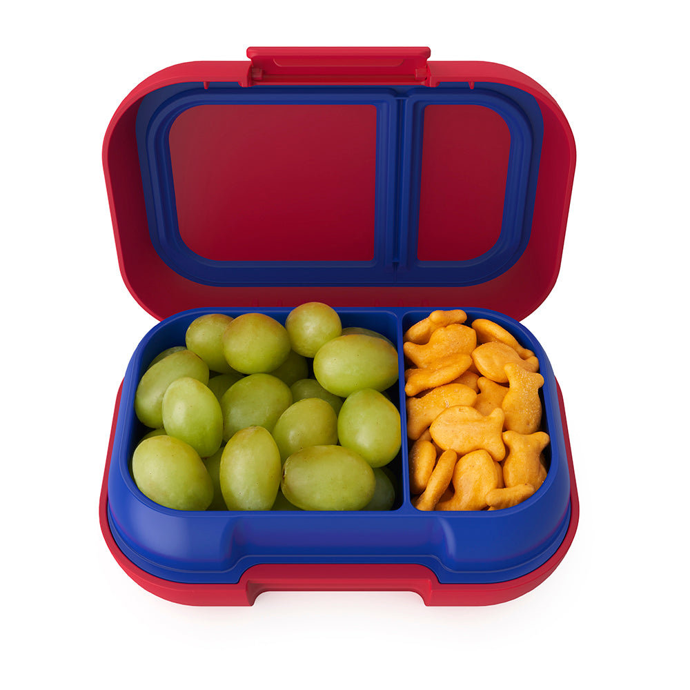 Snack Food Box for Kids, 2 Compartments Plastic Food Storage Container with  Lid, Small Bento Box Lunch Box Fruit Storage Box, 1PC 